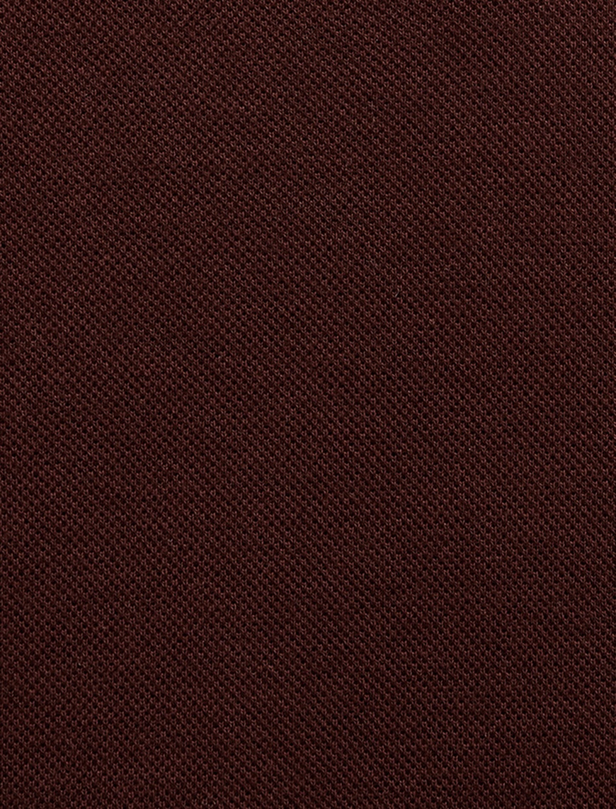   Kontrast Detaylı Pamuklu Pike Kumaş Kısa Kollu Slim Fit Polo Yaka Tişört