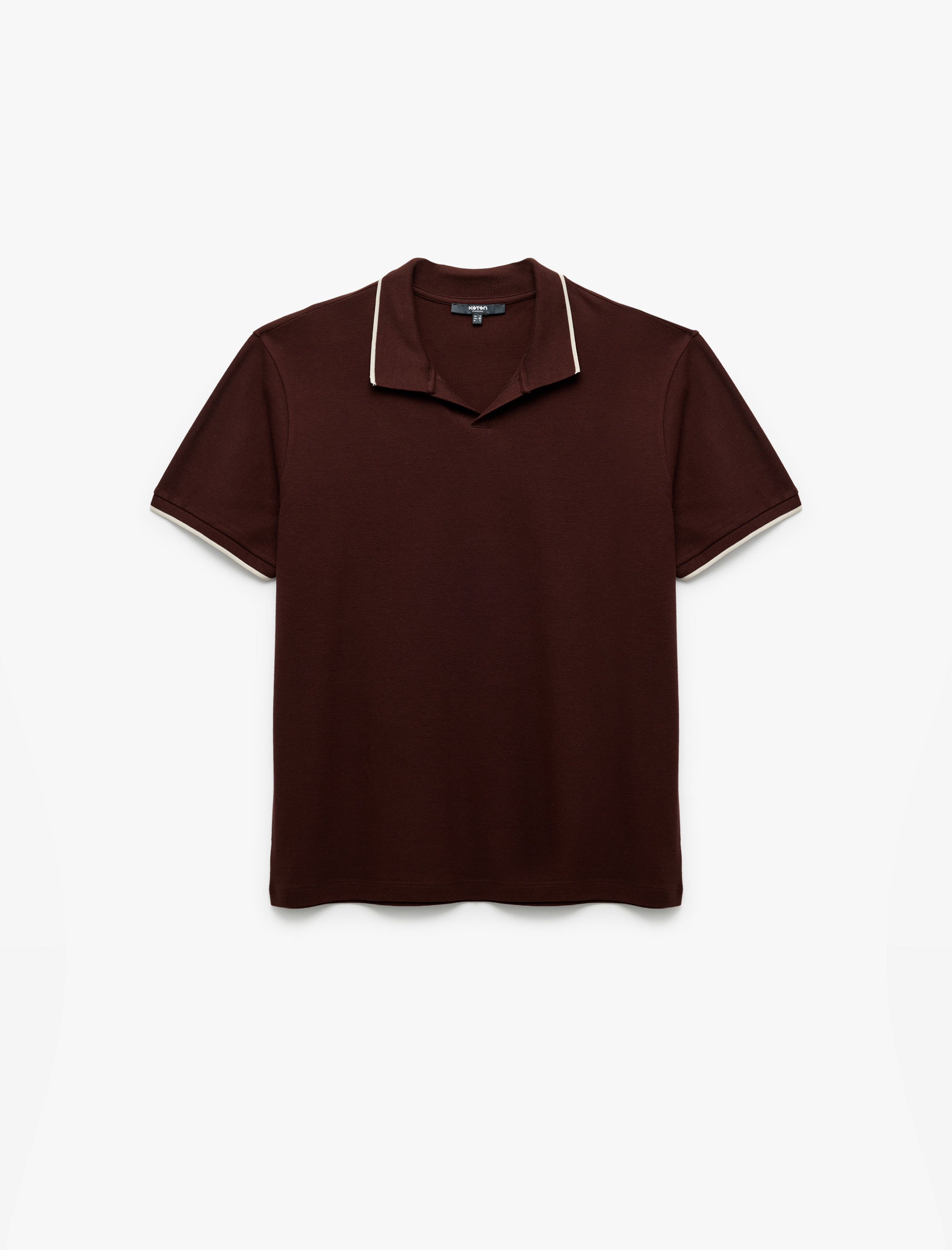   Kontrast Detaylı Pamuklu Pike Kumaş Kısa Kollu Slim Fit Polo Yaka Tişört