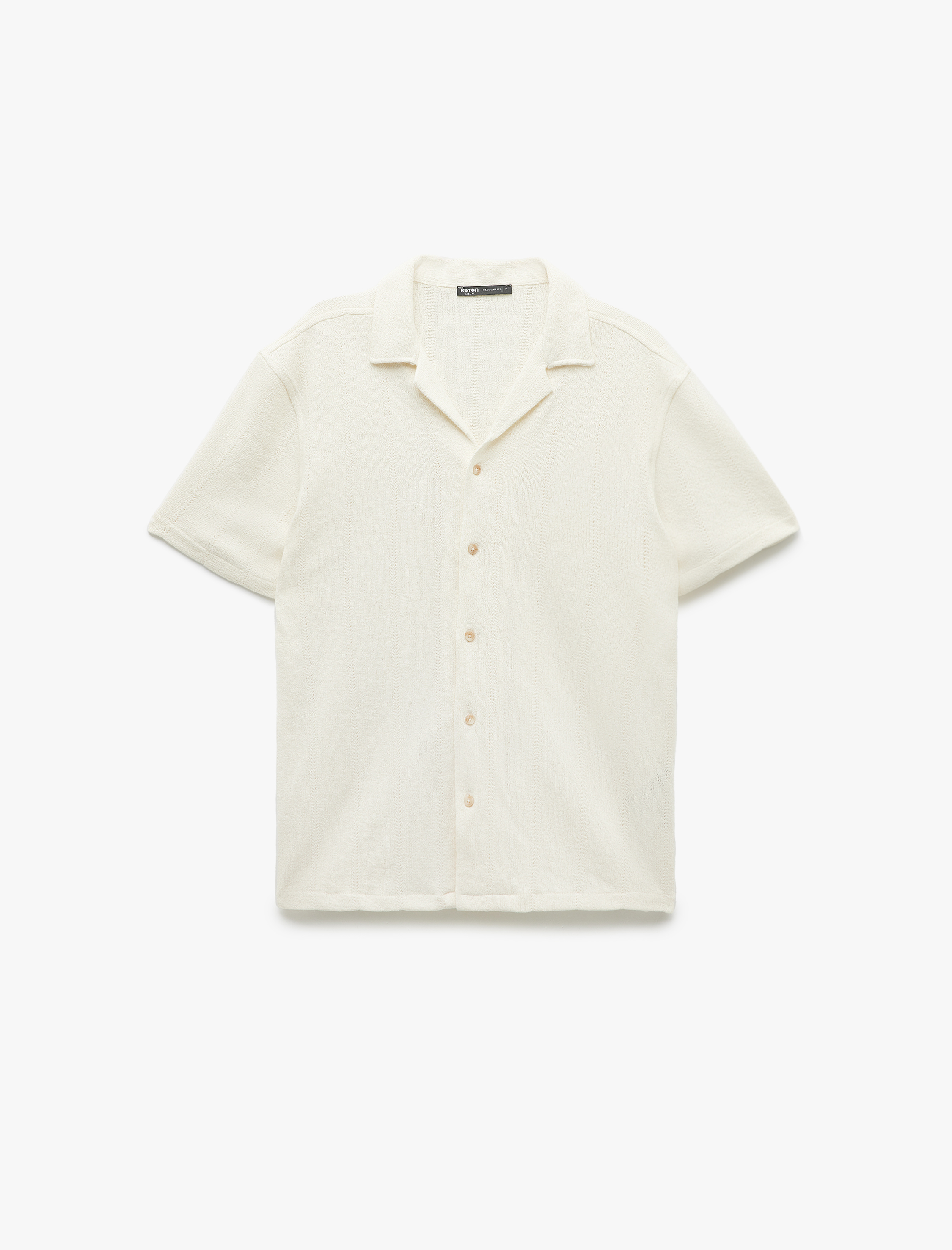   Devrik Yaka Regular Fit Havlu Kumaş Pamuklu Kısa Kollu Gömlek