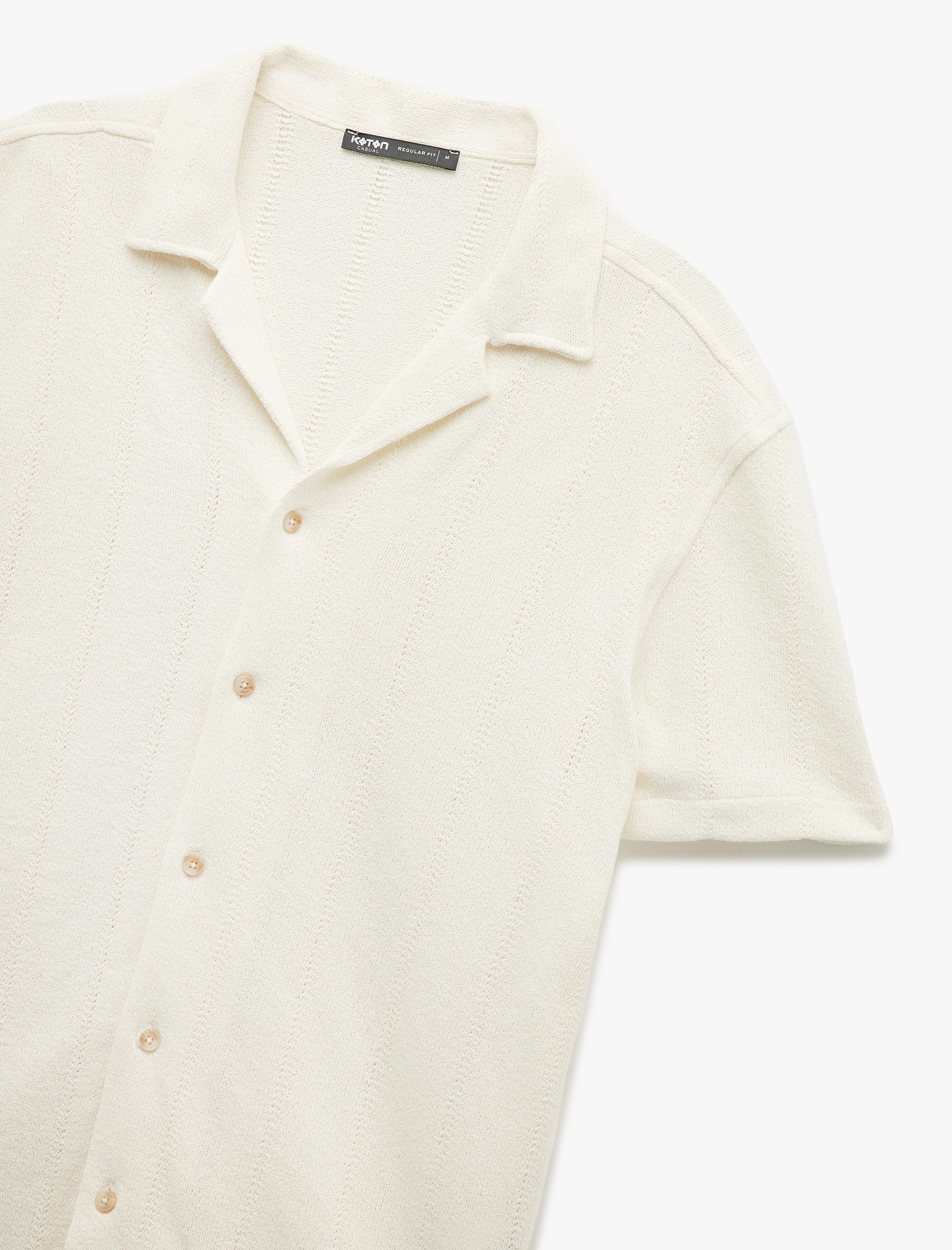   Devrik Yaka Regular Fit Havlu Kumaş Pamuklu Kısa Kollu Gömlek