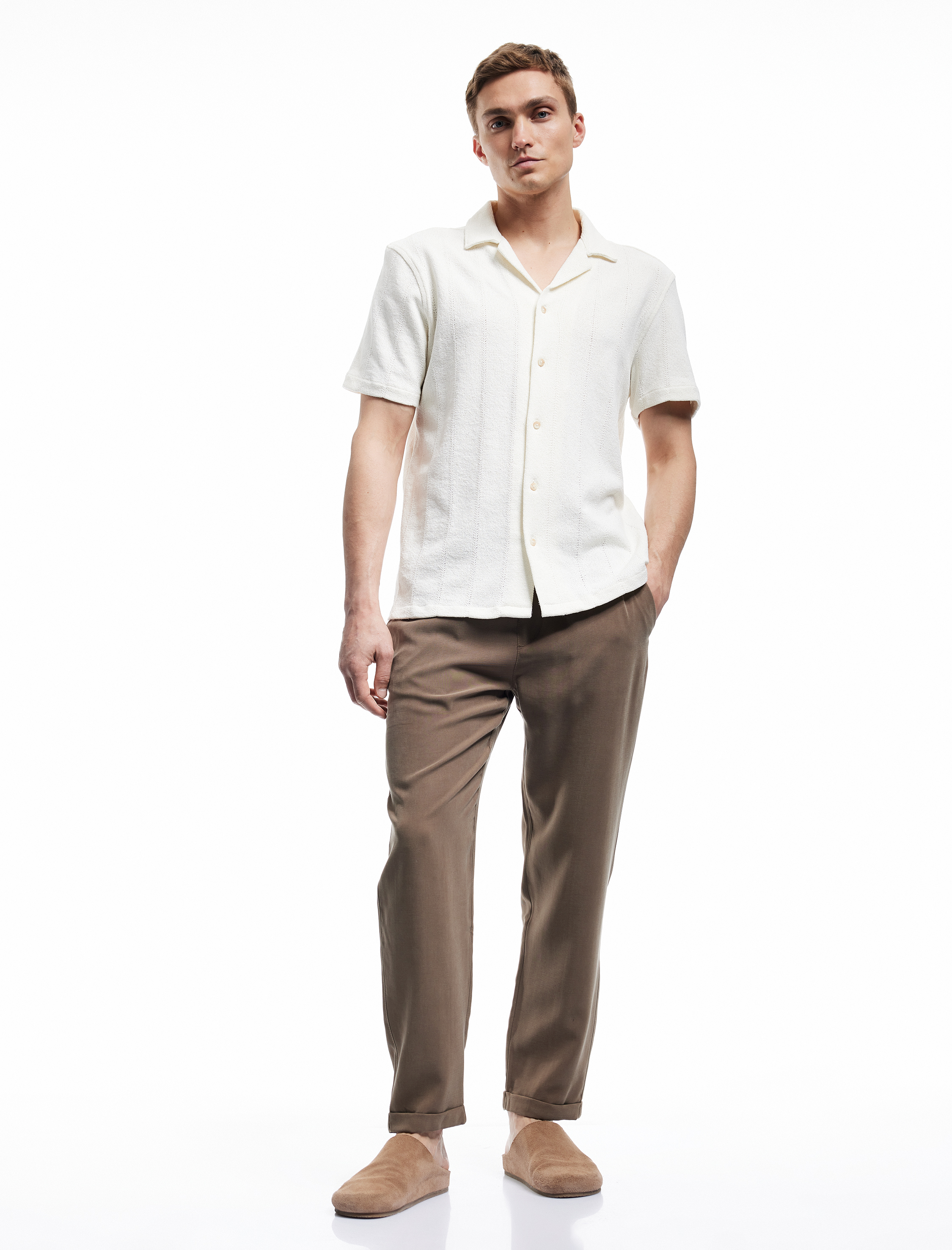   Viskon Cep Detaylı Rayon Tapered Beli Bağcıklı Pantolon