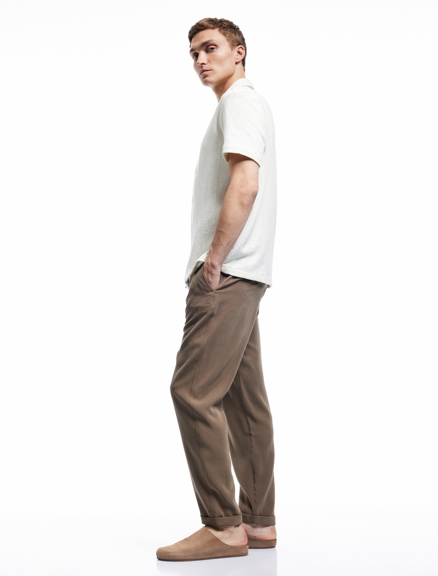   Viskon Cep Detaylı Rayon Tapered Beli Bağcıklı Eşofman Pantolon