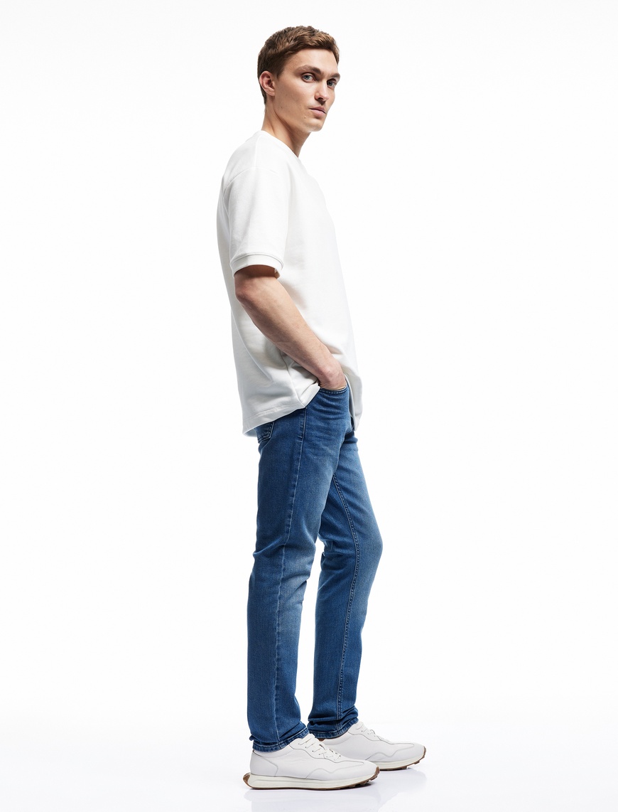   Normal Bel Pamuklu Slim Fit Jean Pantolon - Brad Jean