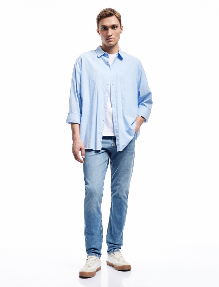  Normal Bel Cep Detaylı Slim Fit Jean Pantolon - Brad Jean
