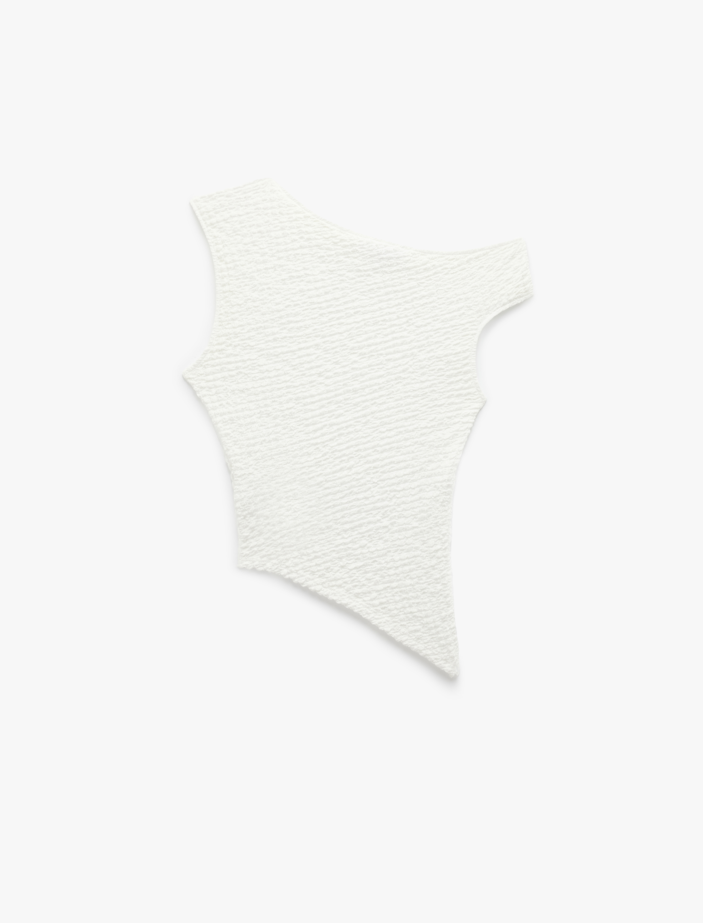   Asimetrik Bürümcük Slim Fit Tek Omuz Bluz