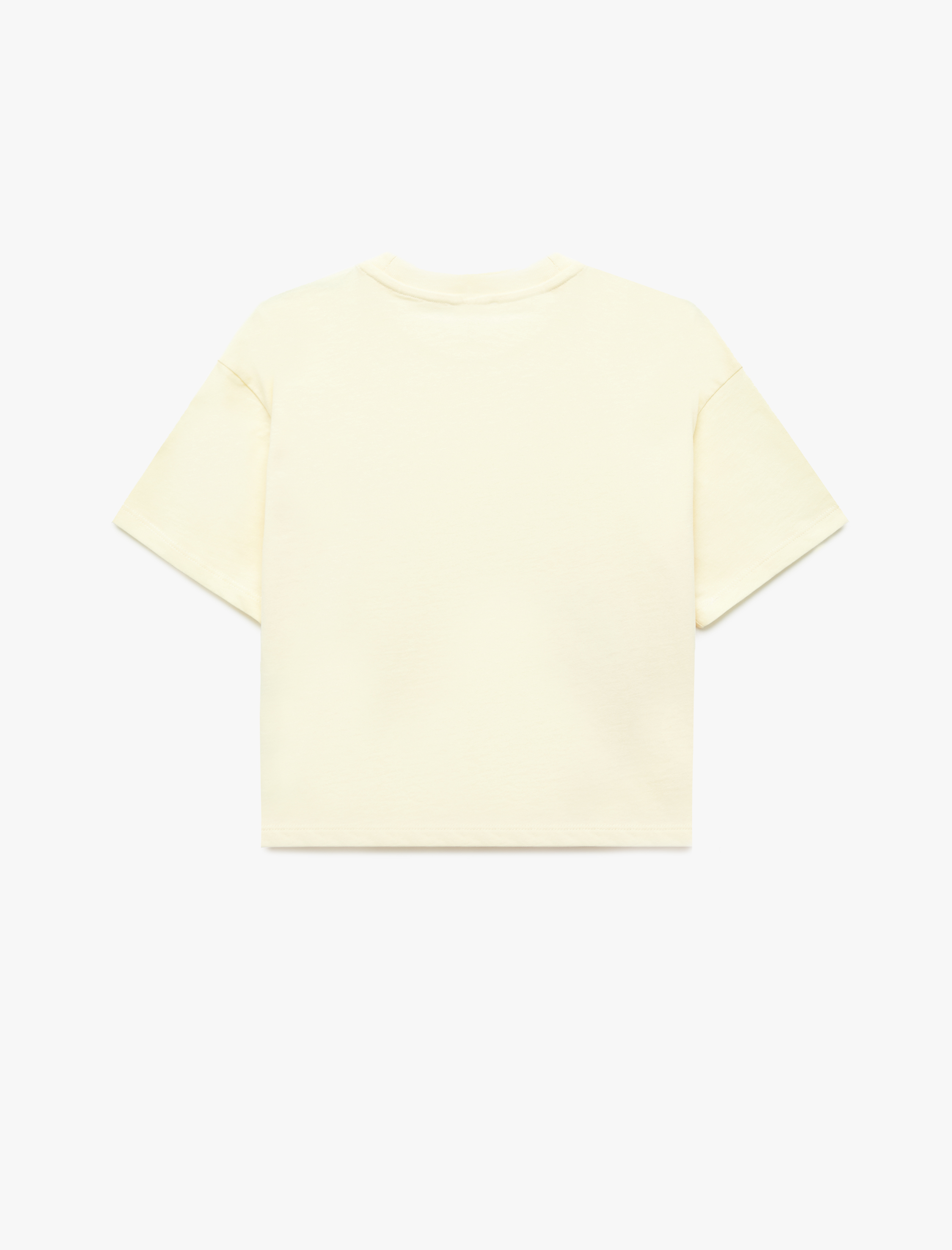  Kız Çocuk Çiçek Baskılı Kısa Kollu Bisiklet Yaka Pamuklu Tişört