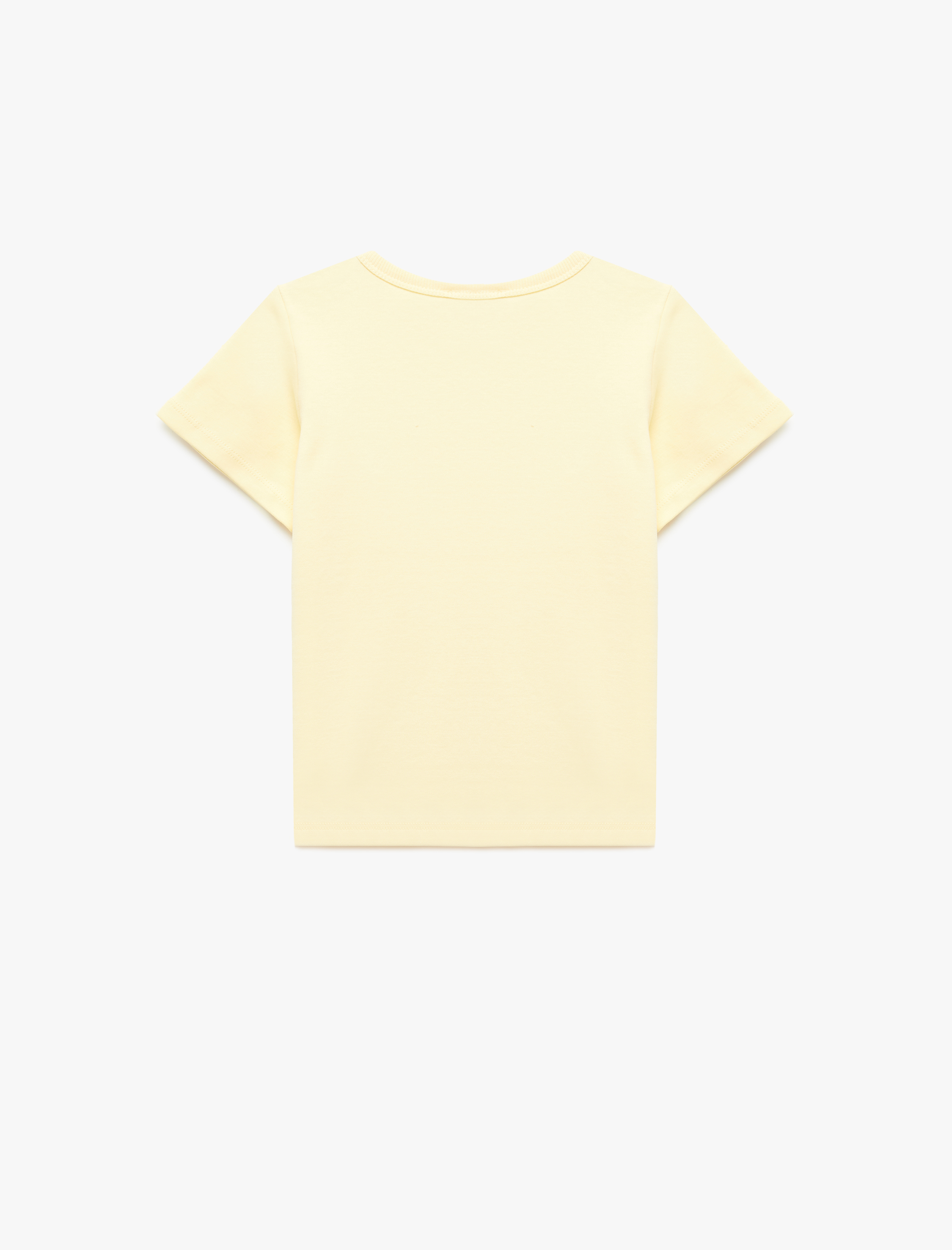  Kız Çocuk Pamuklu Kısa Kollu Bisiklet Yaka Basic Tişört