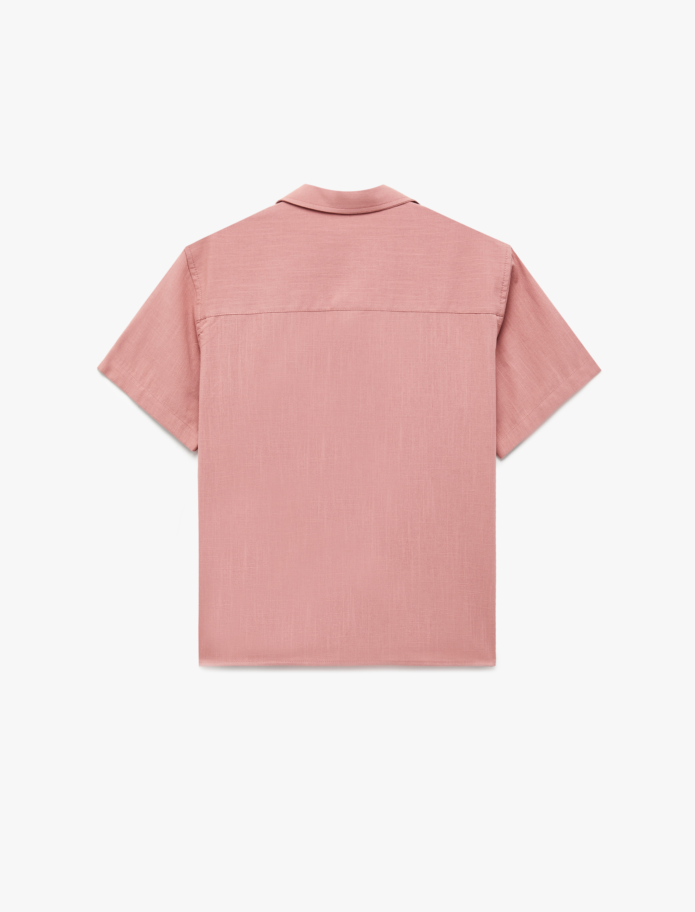  Erkek Çocuk Pamuklu Düğmeli Tek Cepli Kısa Kollu Basic Gömlek