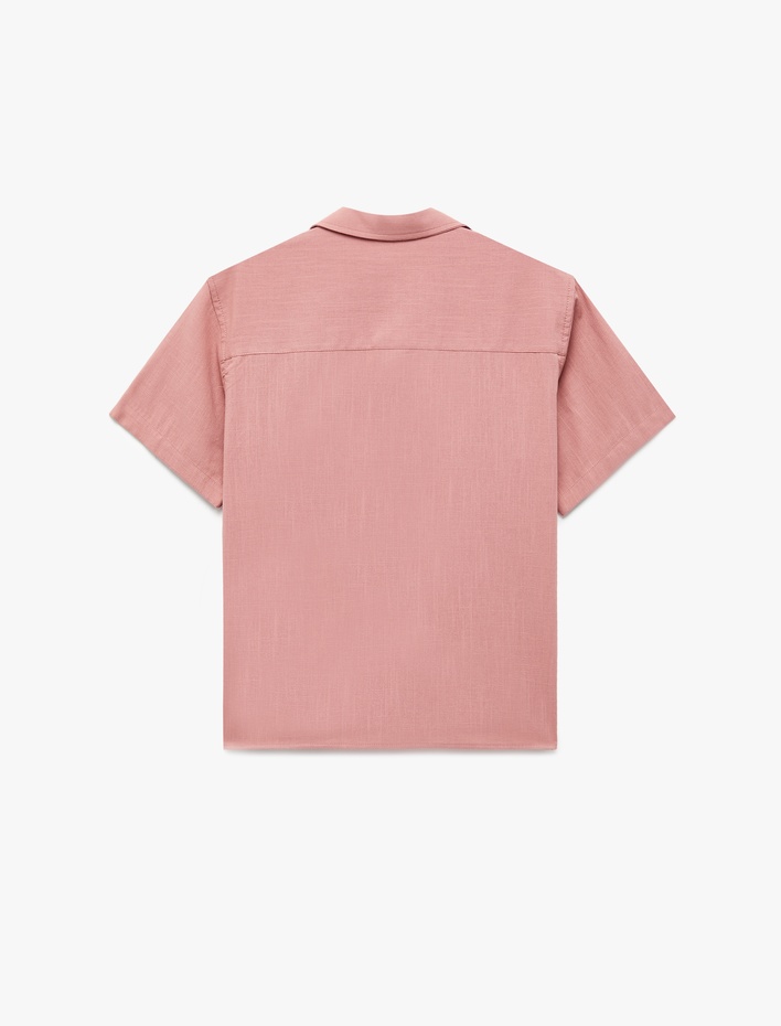 Erkek Çocuk Pamuklu Düğmeli Tek Cepli Kısa Kollu Basic Gömlek