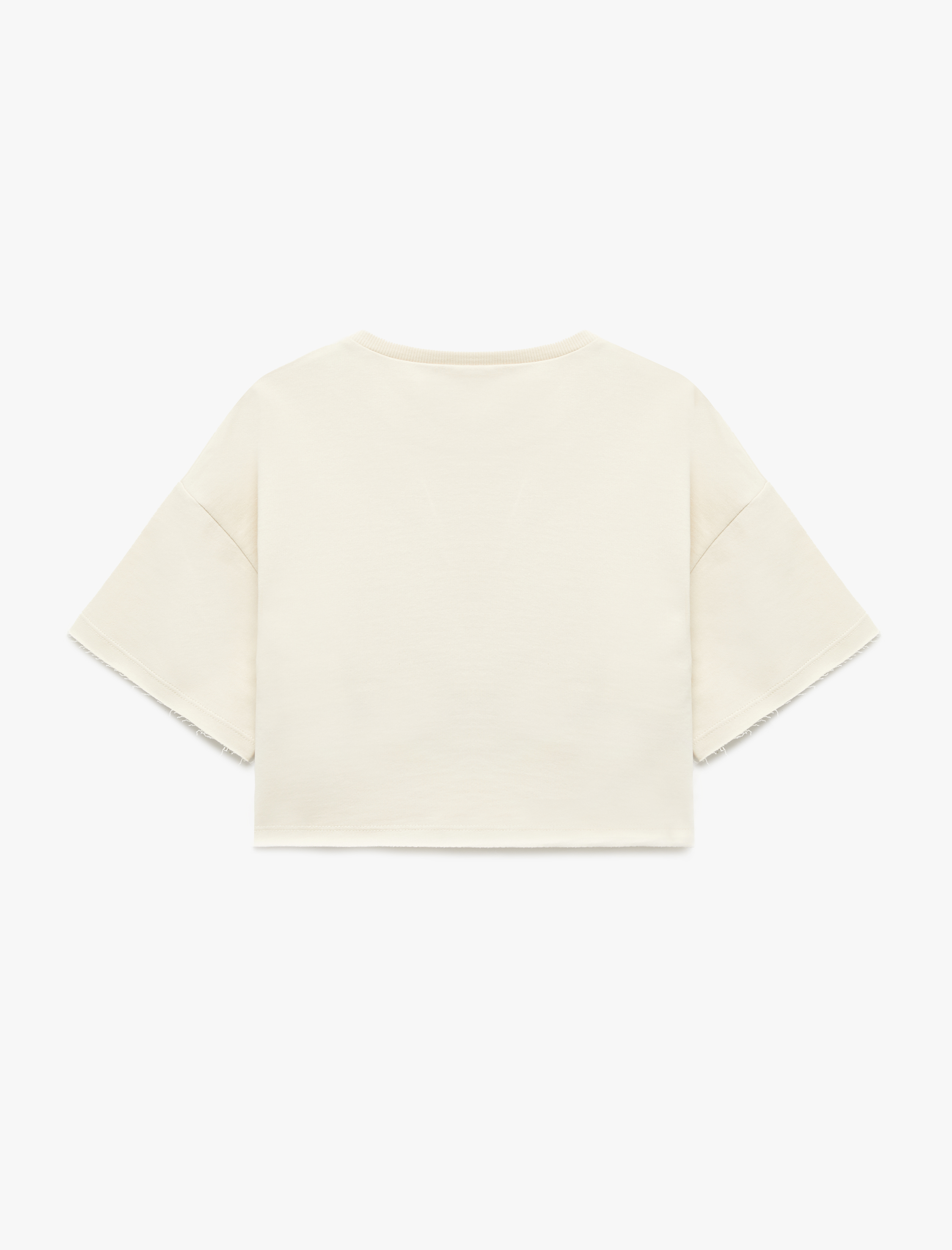  Kız Çocuk Baskılı Kısa Kollu Bisiklet Yaka Pamuklu Tişört