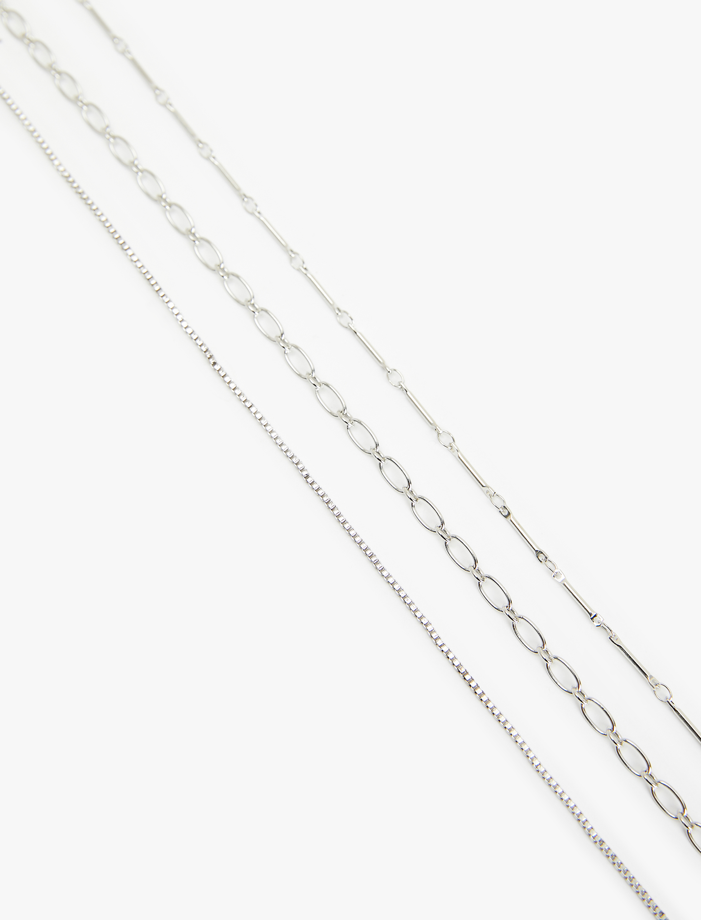  Kadın 3 Sıra Zincir Çelik Kolye