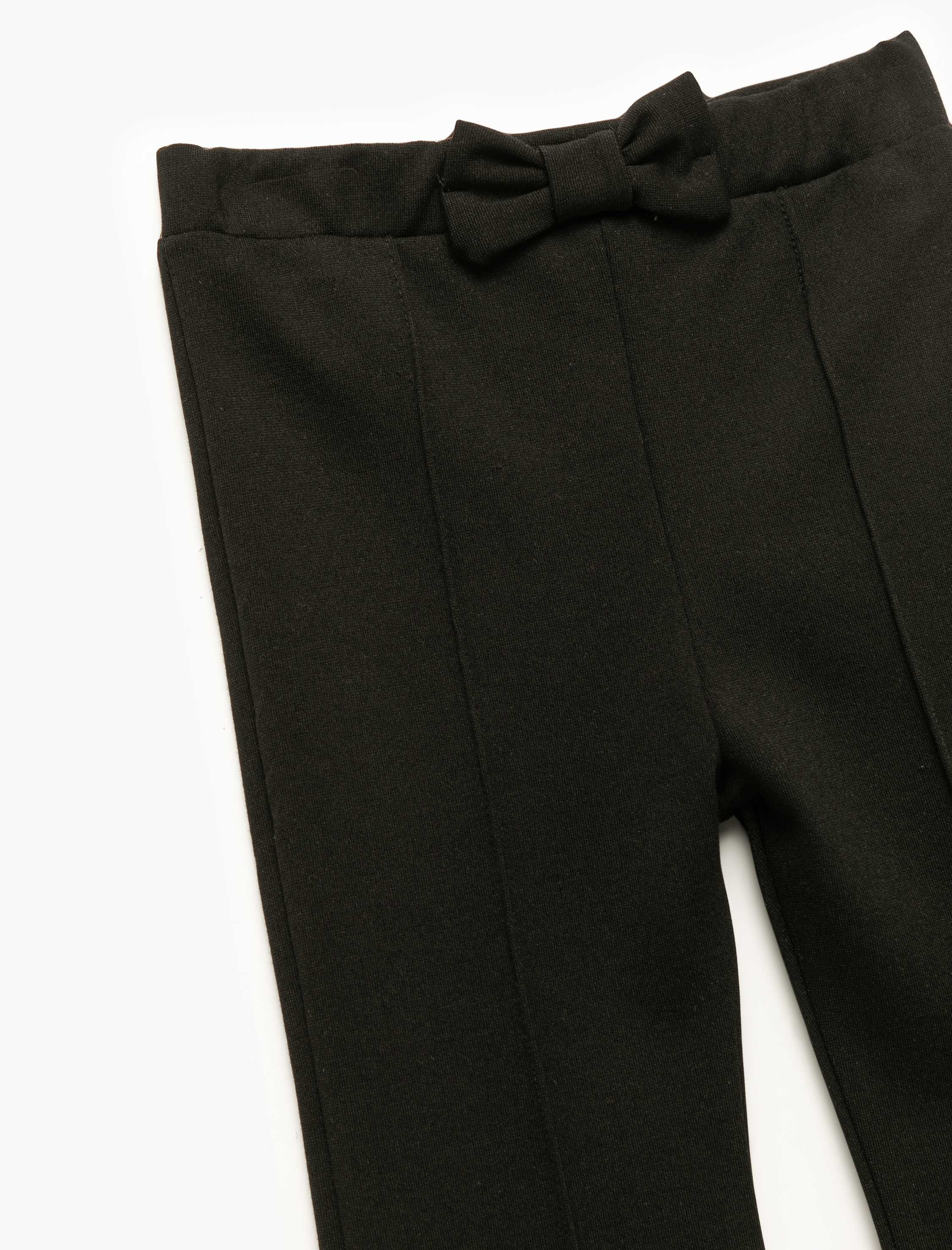  Kız Bebek Fiyonklu Viskon Karışımlı İspanyol Paça Tayt