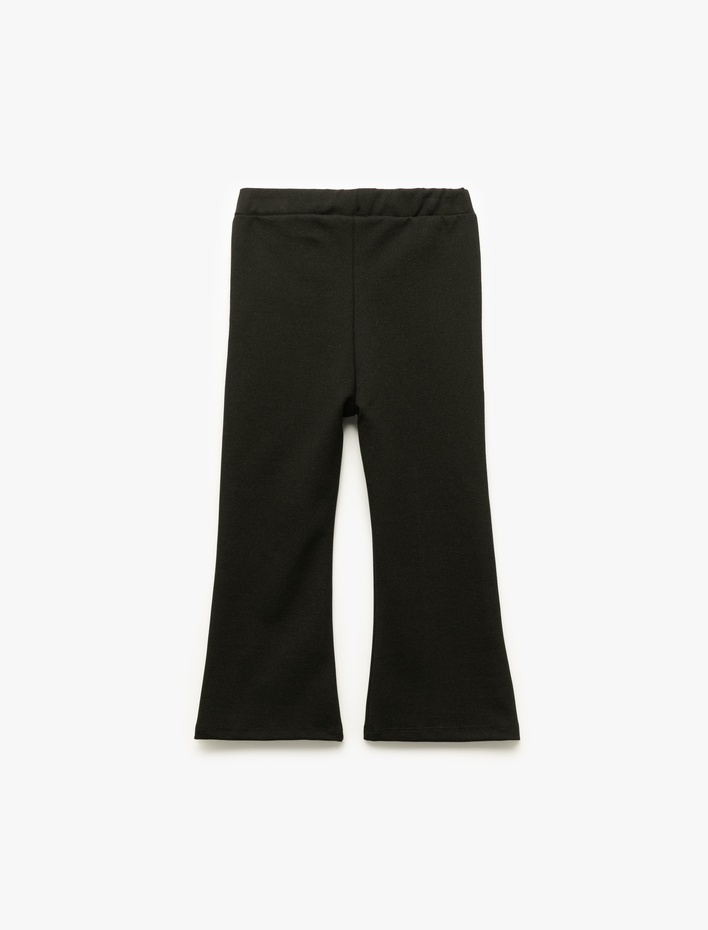 Kız Bebek Fiyonklu Viskon Karışımlı İspanyol Paça Tayt