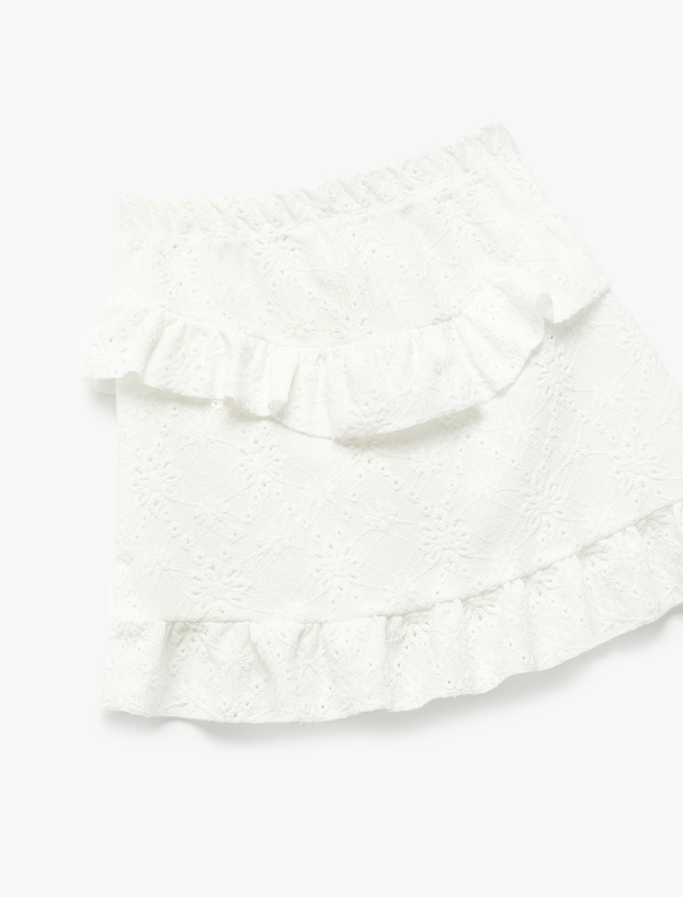Fırfır Detaylı Belş Lastikli Mini Etek_2