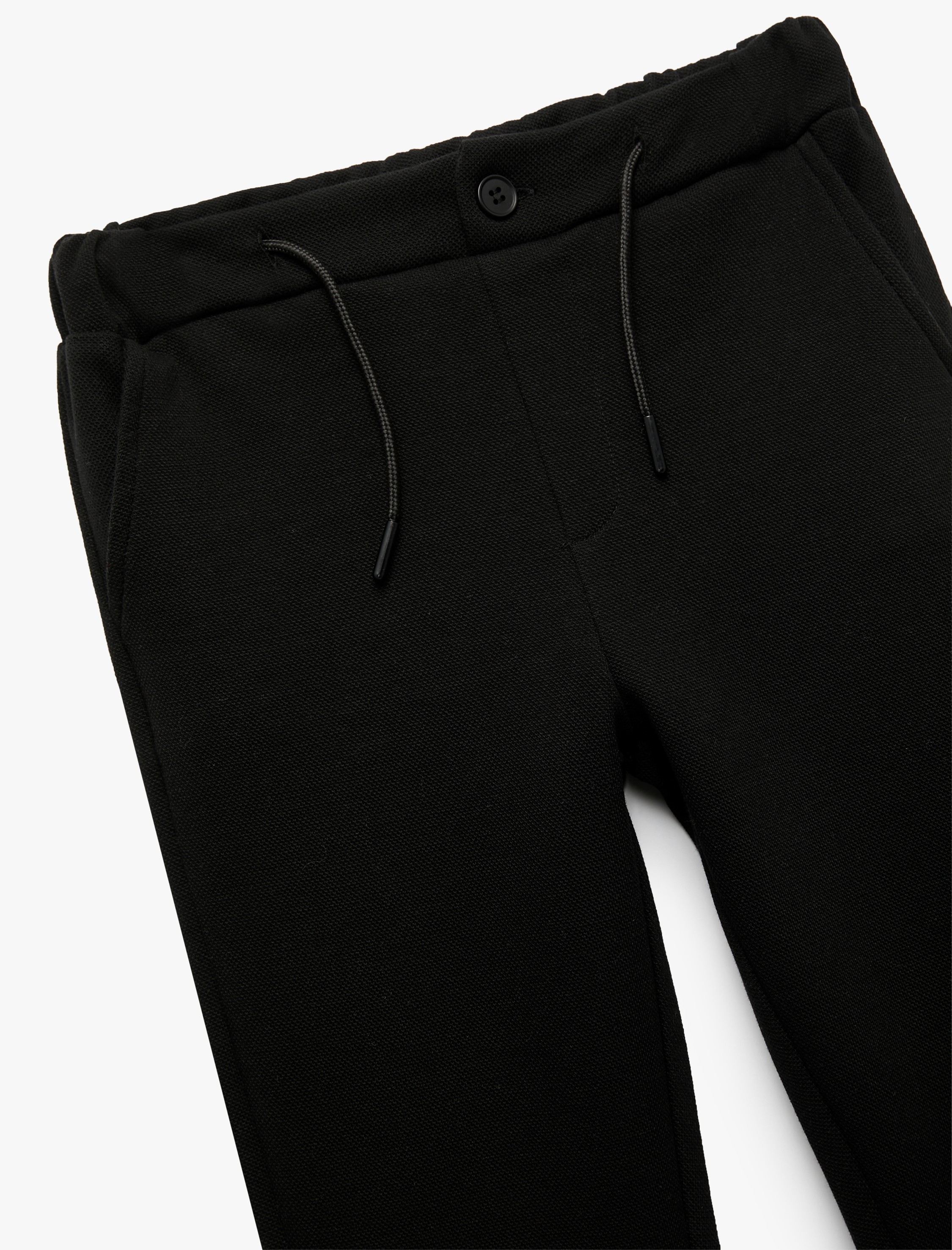  Erkek Çocuk Beli Bağcıklı Pamuklu Şardonlu Pantolon Görünümlü Eşofman Altıtı