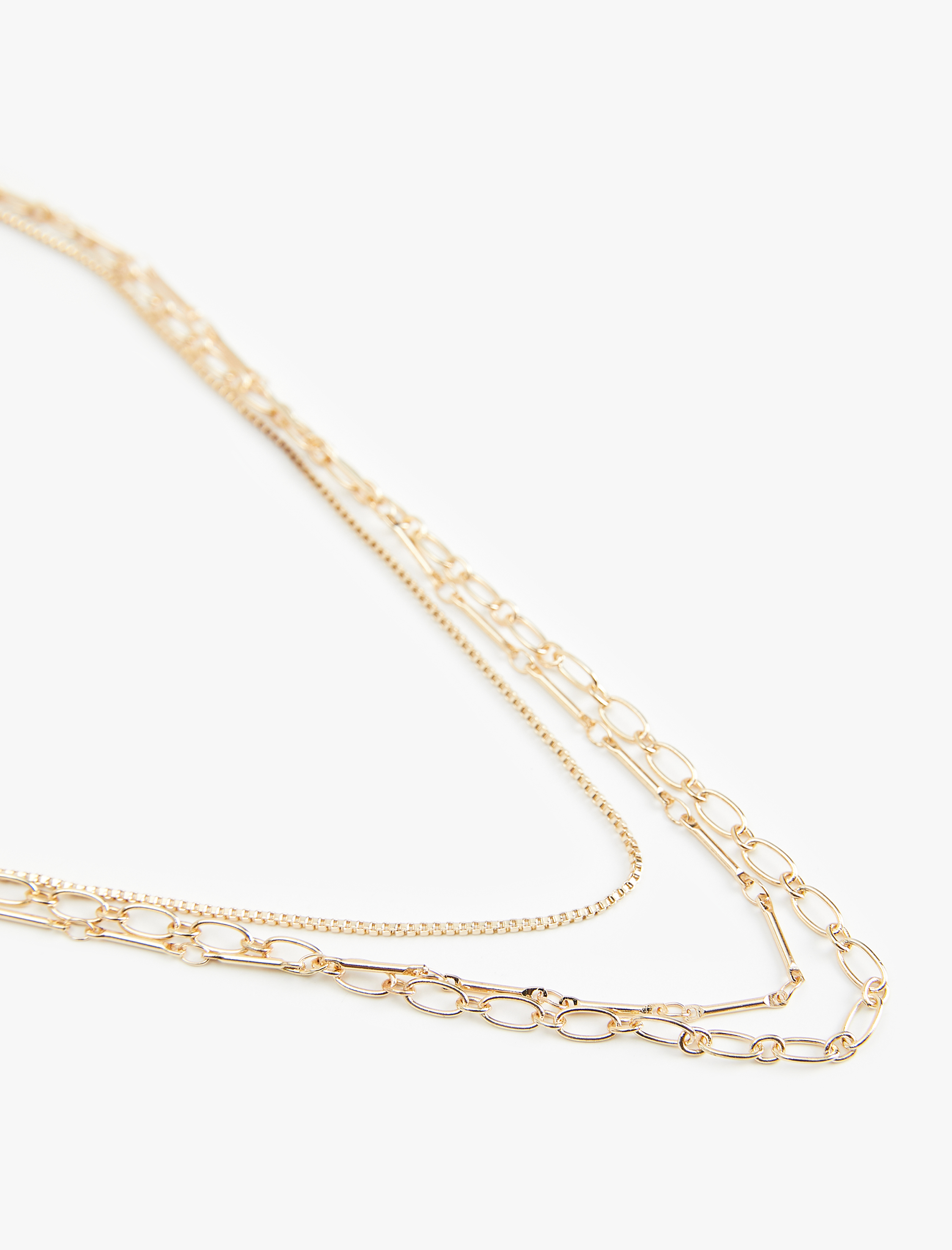  Kadın 3 Sıra Zincir Çelik Kolye