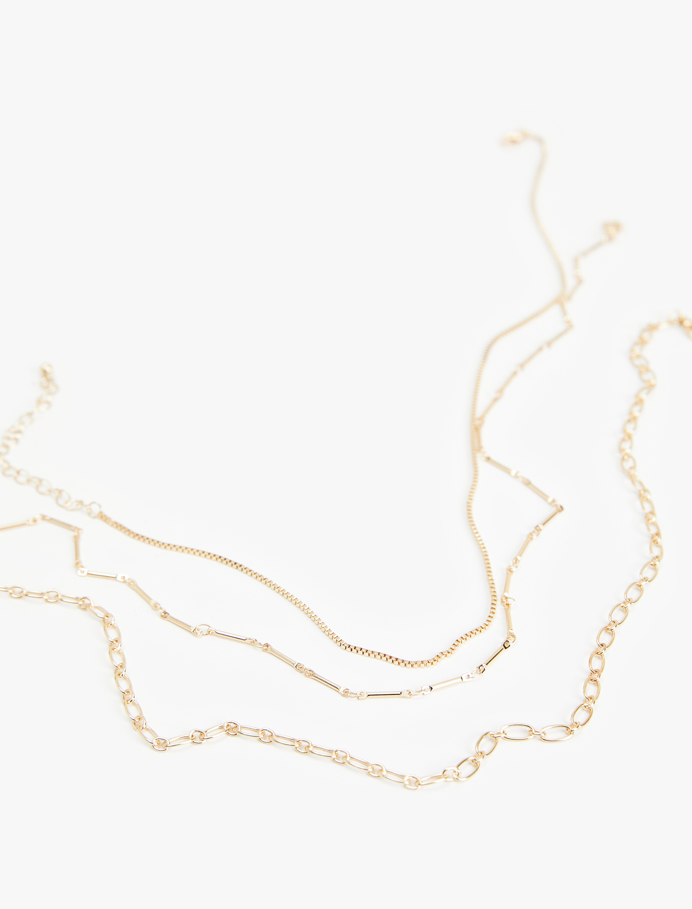  Kadın 3 Sıra Zincir Çelik Kolye