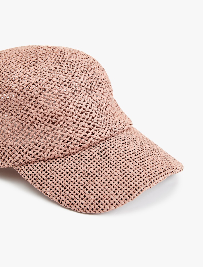 Kadın Kurdele Detaylı Hasır Kep Şapka