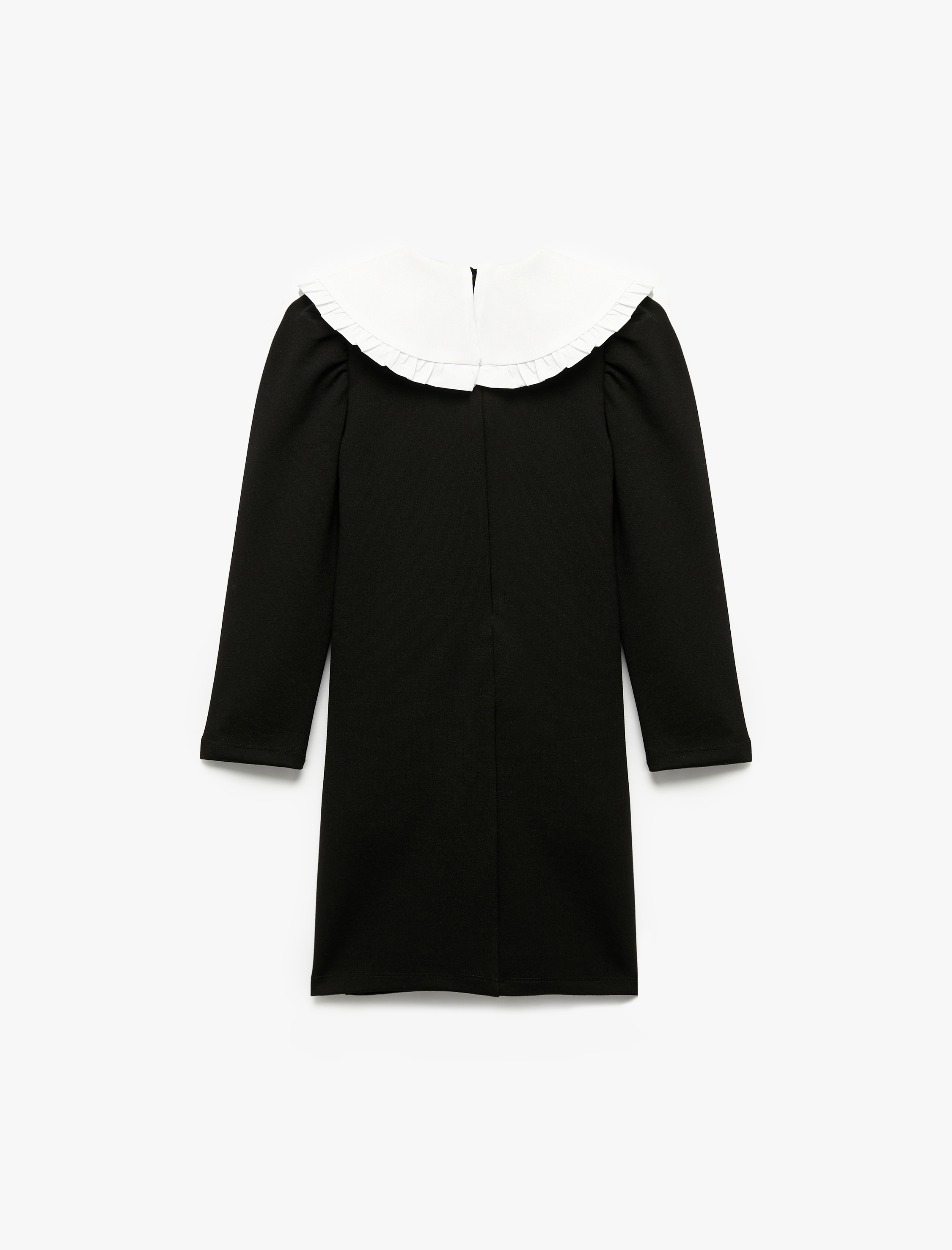 Kız Çocuk Uzun Kollu Viskon Karışımlı Bebe Yaka Okul Elbisesi