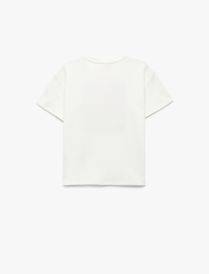 Erkek Çocuk Pamuklu Baskılı Kısa Kollu Bisiklet Yaka Tişört