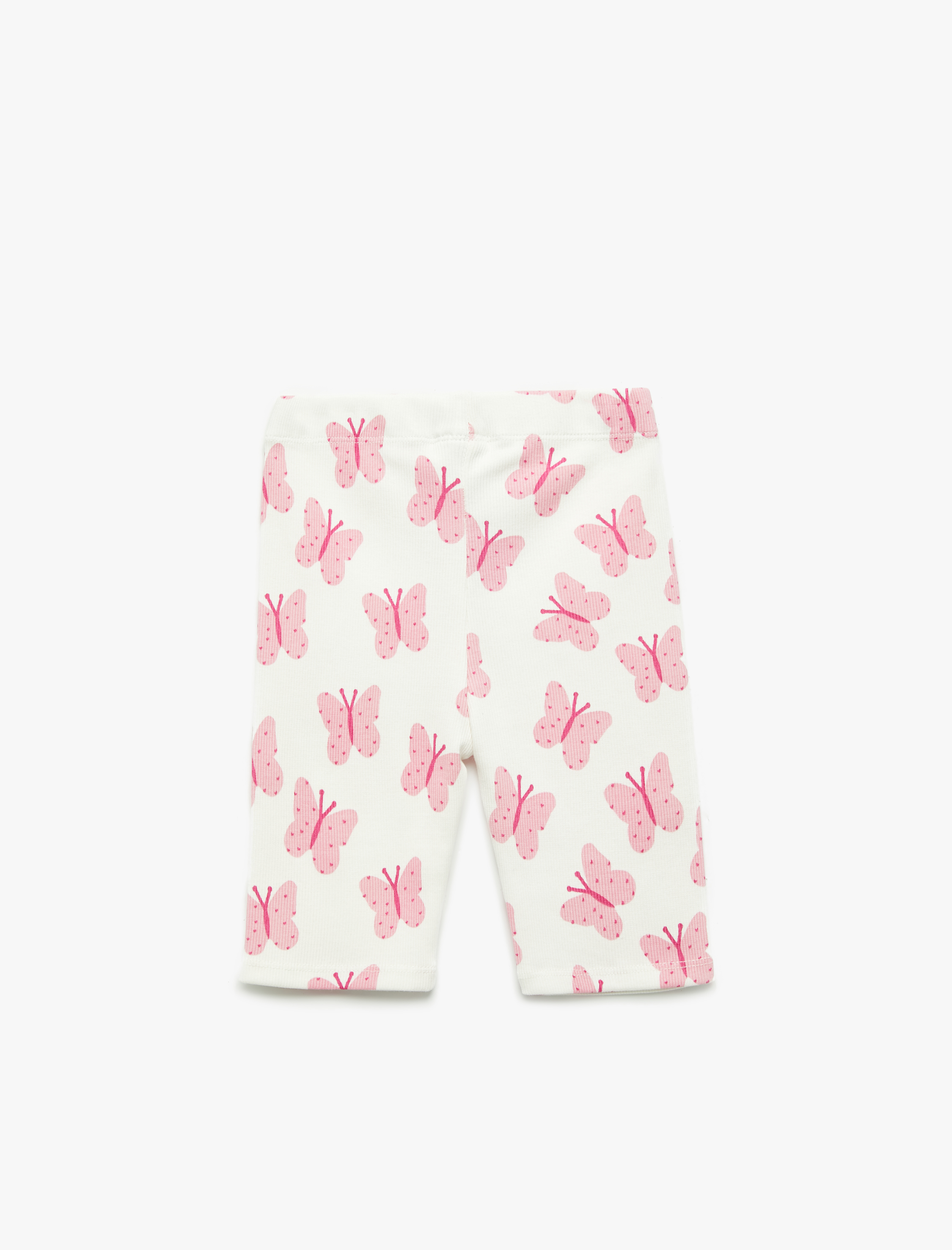  Kız Bebek Kaşkorse Kelebek Baskılı Pamuklu Kısa Tayt