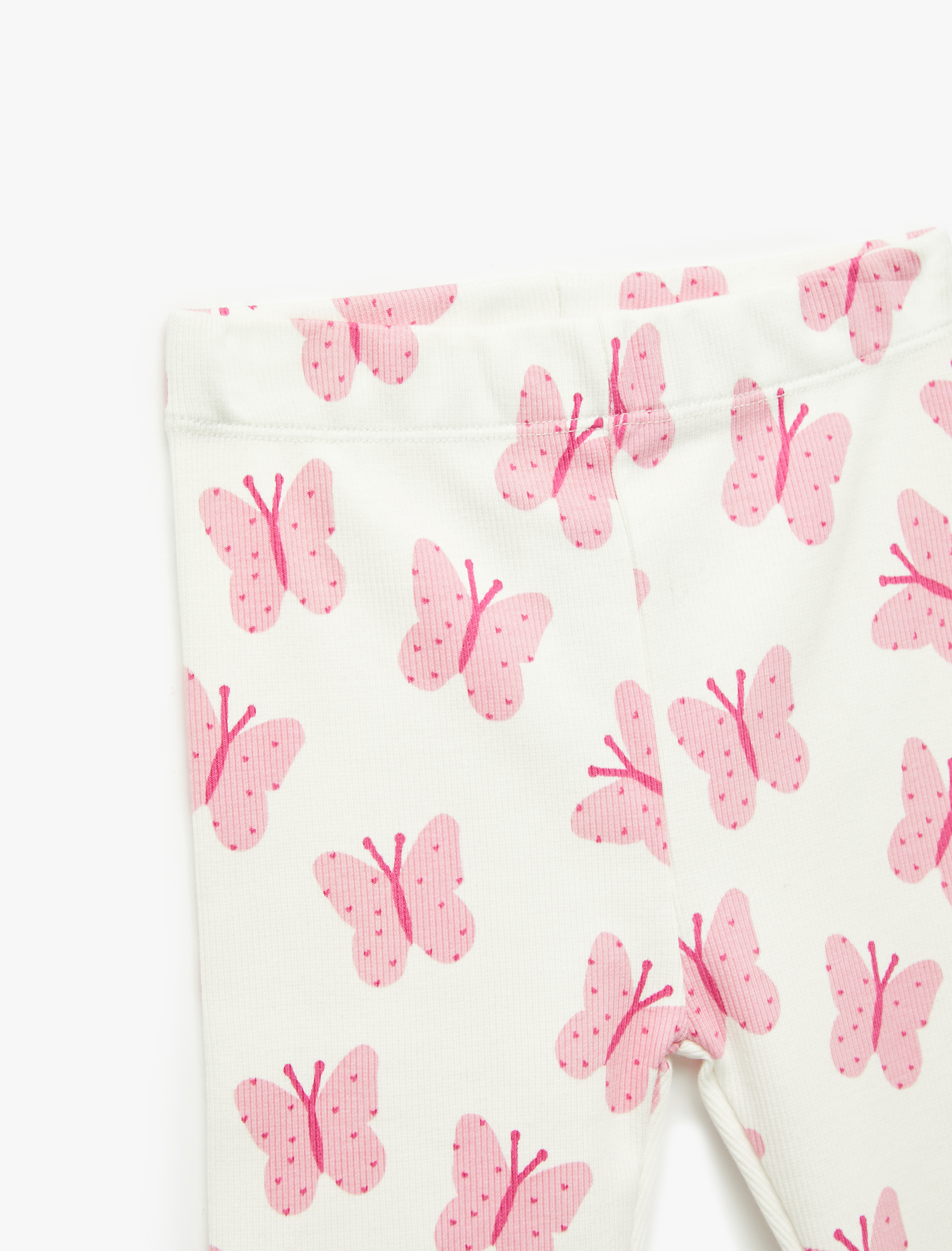  Kız Bebek Kaşkorse Kelebek Baskılı Pamuklu Kısa Tayt