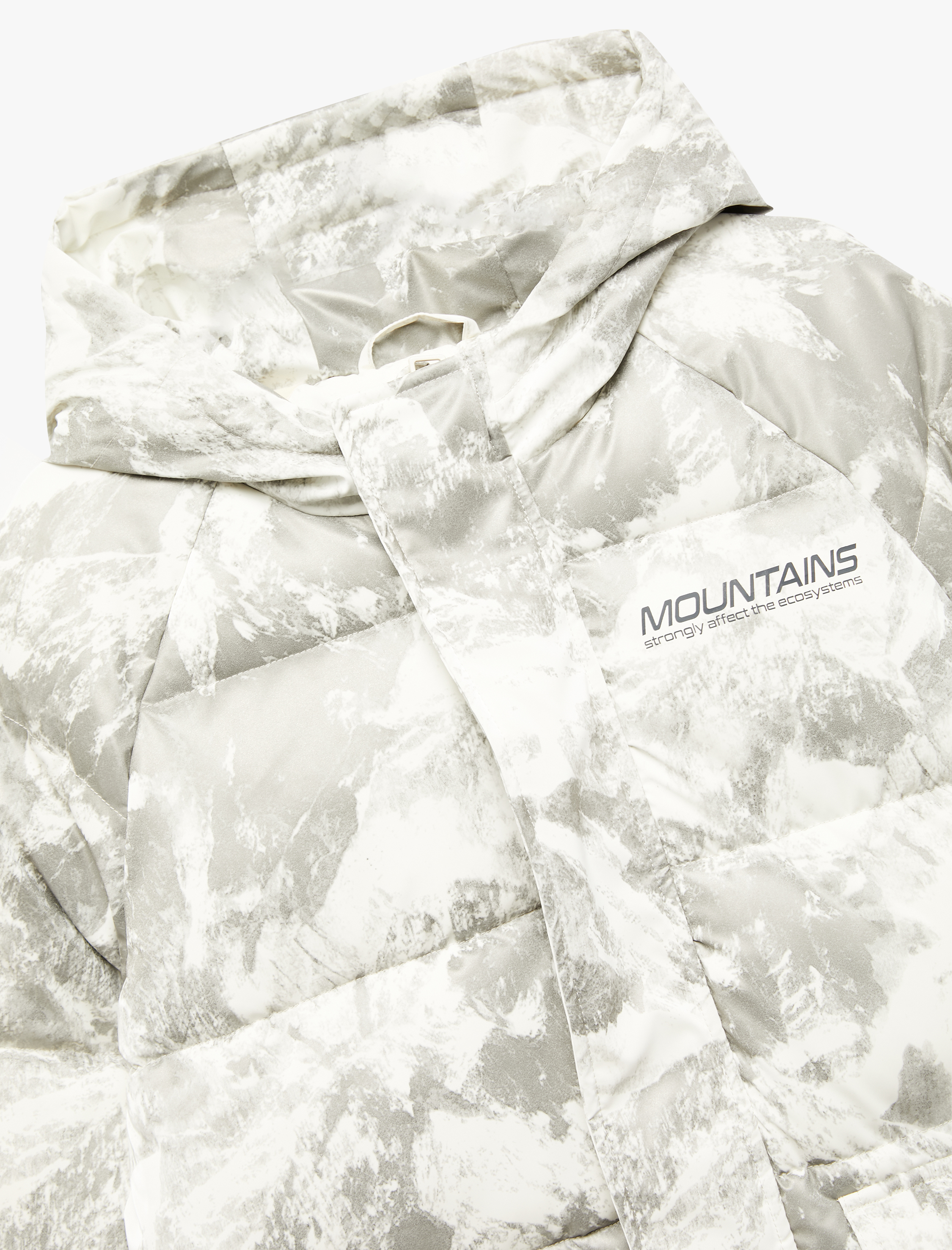  Erkek Çocuk Kapşonlu Uzun Kollu Desenli Cepli Oversize Mont