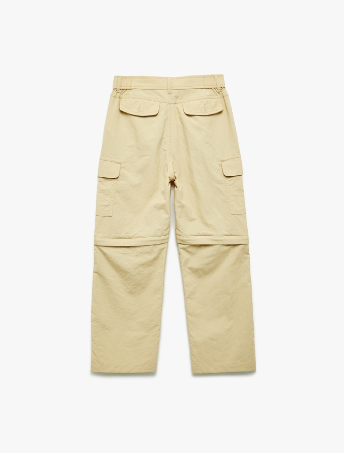 Erkek Çocuk Fermuar Detaylı Rahat Kesim Kargo Pantolon