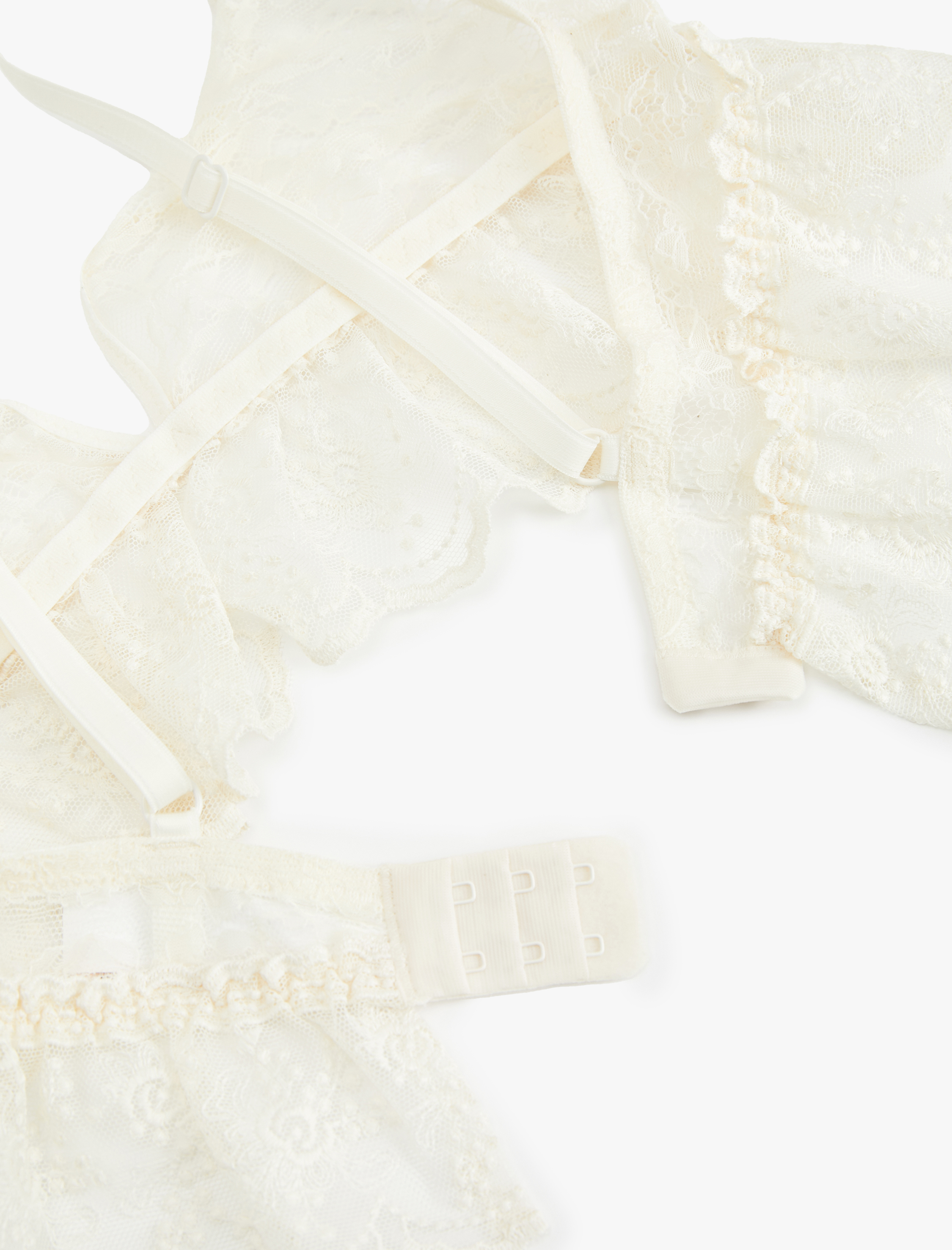   Transparan Balensiz Dolgusuz Dantelli Tül Bralet Sütyen