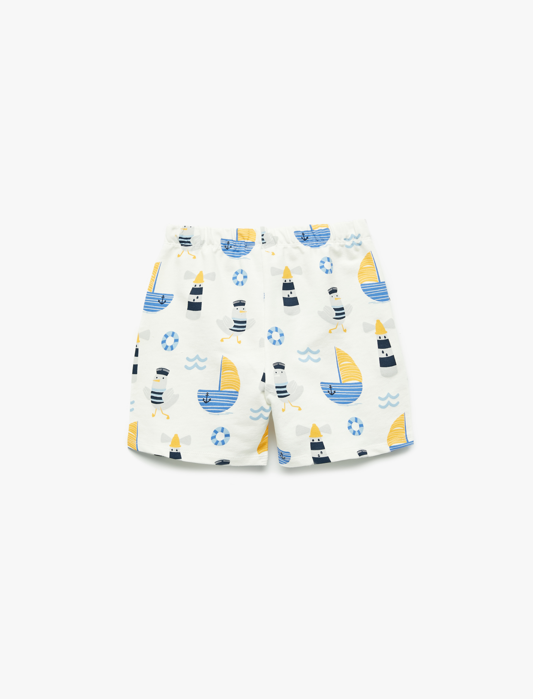  Erkek Bebek Pamuklu Baskılı Beli Bağcıklı Şort