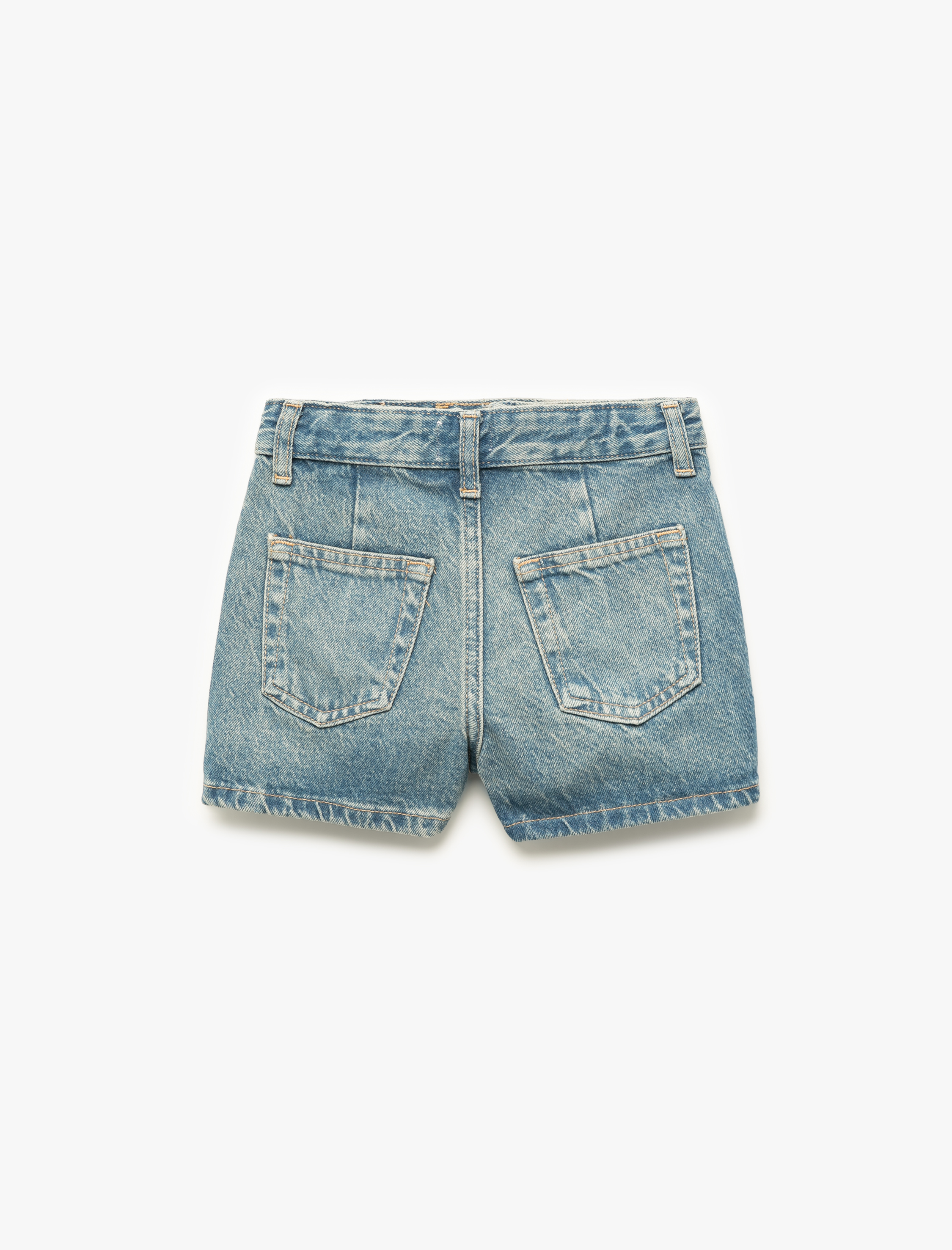  Kız Çocuk Cep Detaylı Pamuklu Denim Şort Etek