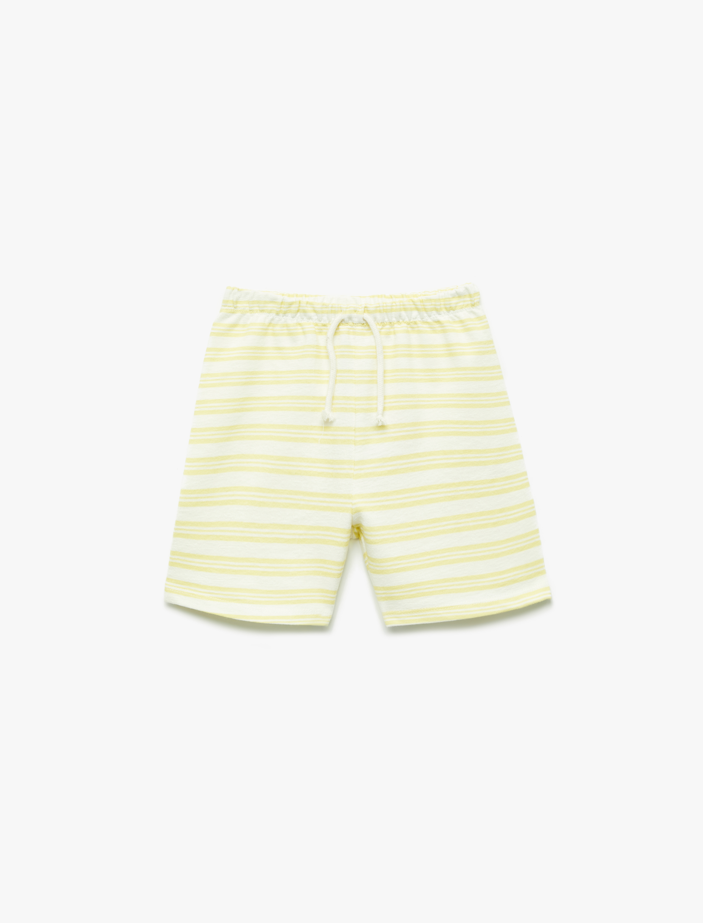  Erkek Bebek Pamuklu Beli Bağlamalı Çizgili Şort