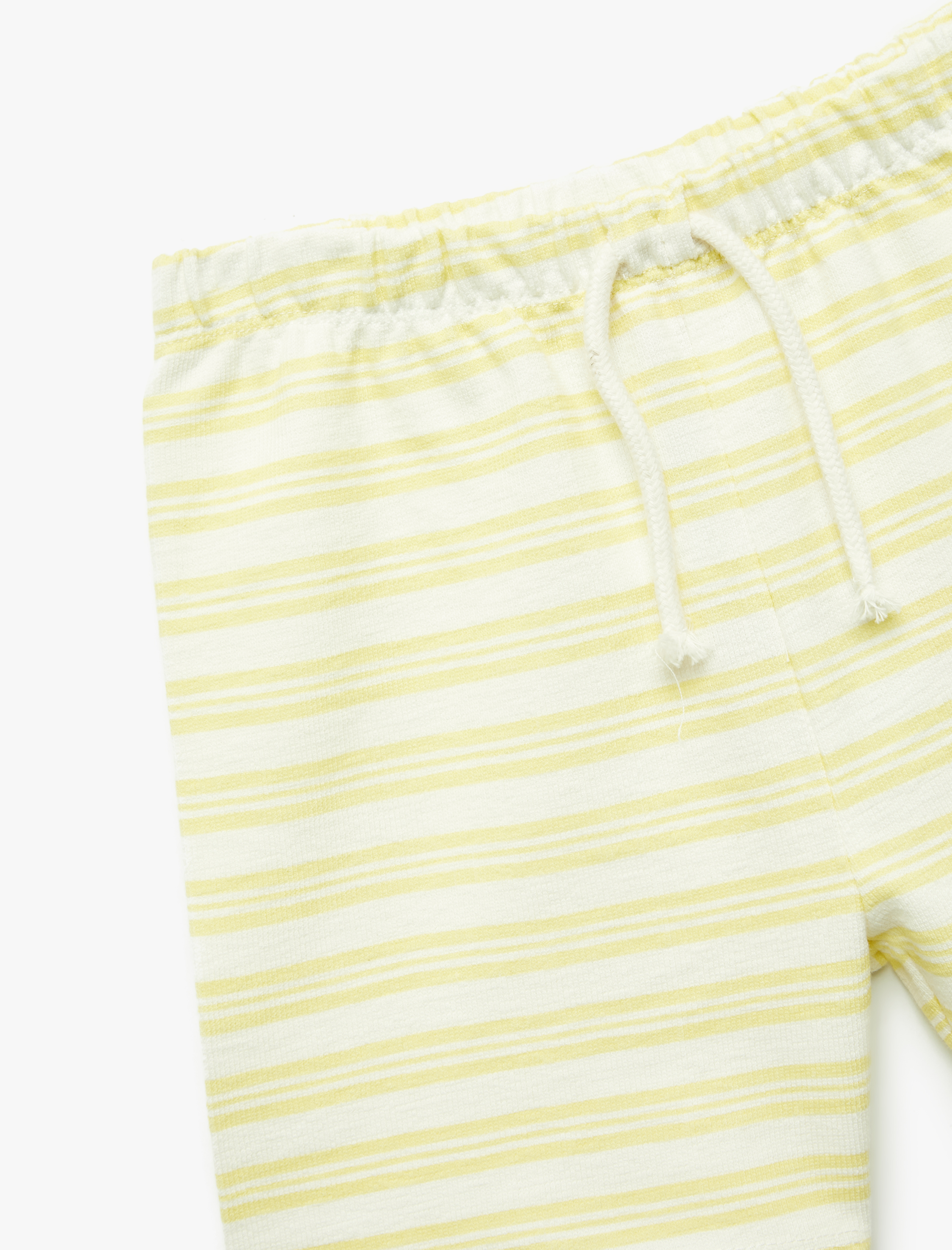  Erkek Bebek Pamuklu Beli Bağlamalı Çizgili Şort