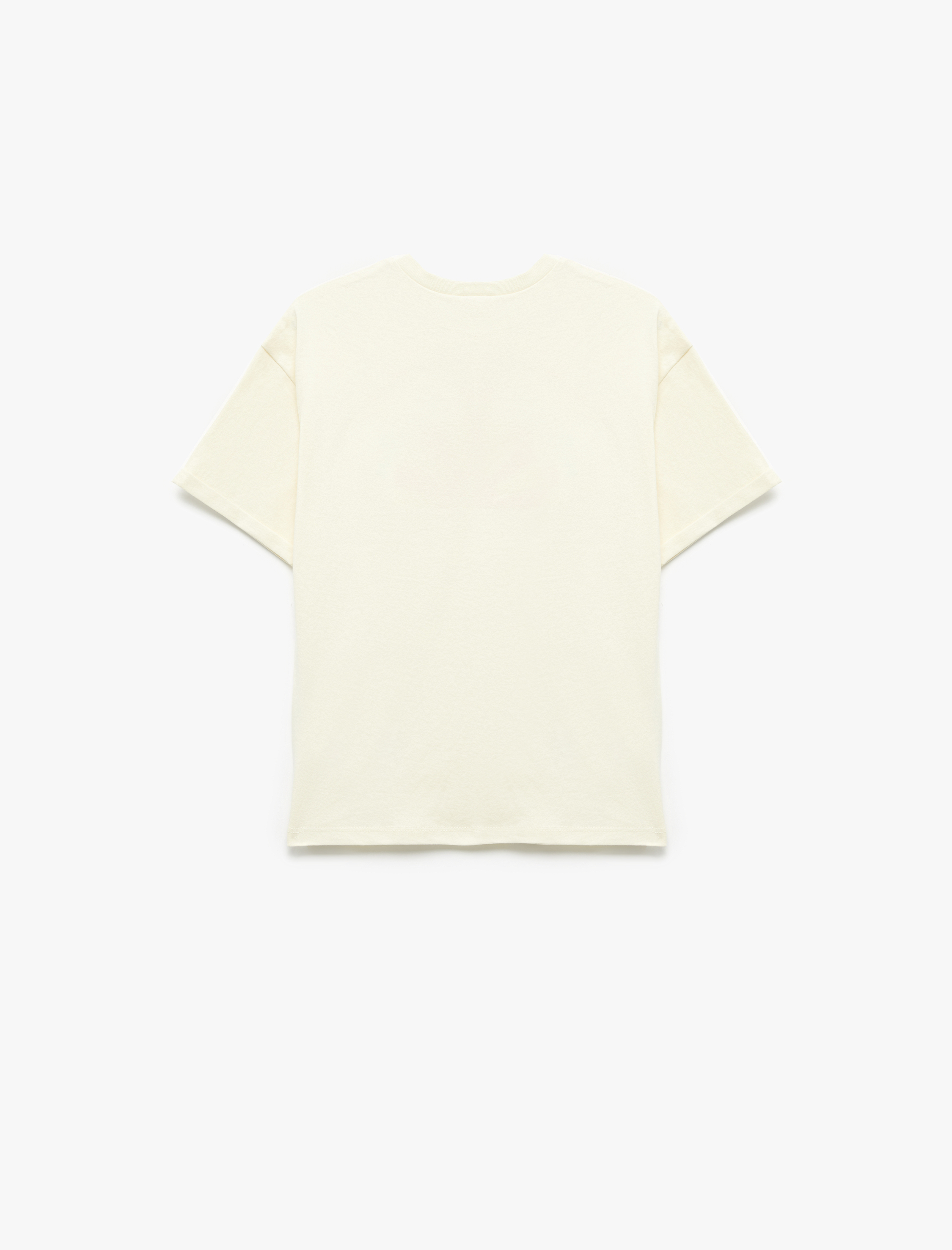  Kız Çocuk İşlemeli Bisiklet Yaka Pamuklu Kısa Kollu Tişört