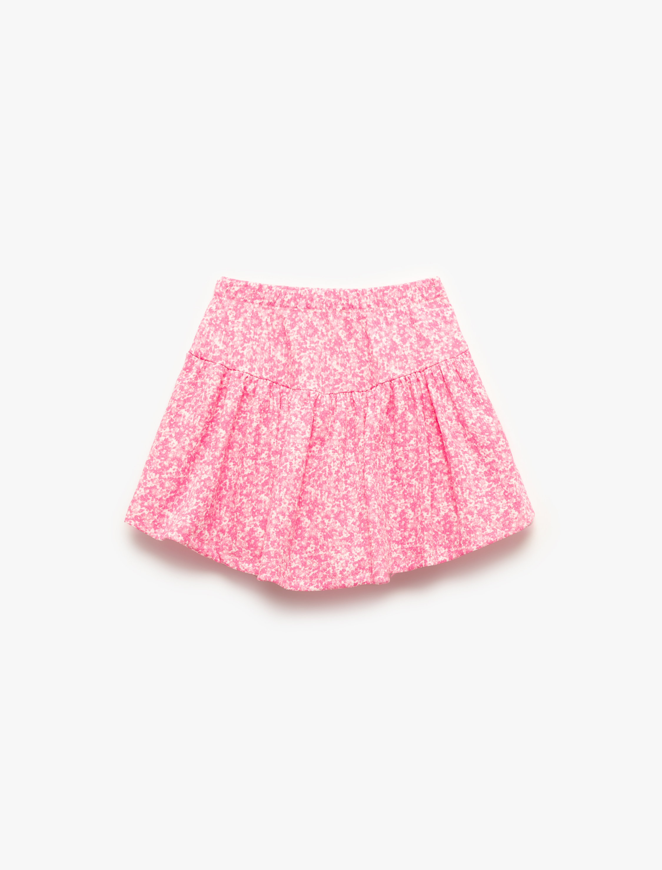  Kız Çocuk Beli Lastikli Desenli Şort Etek