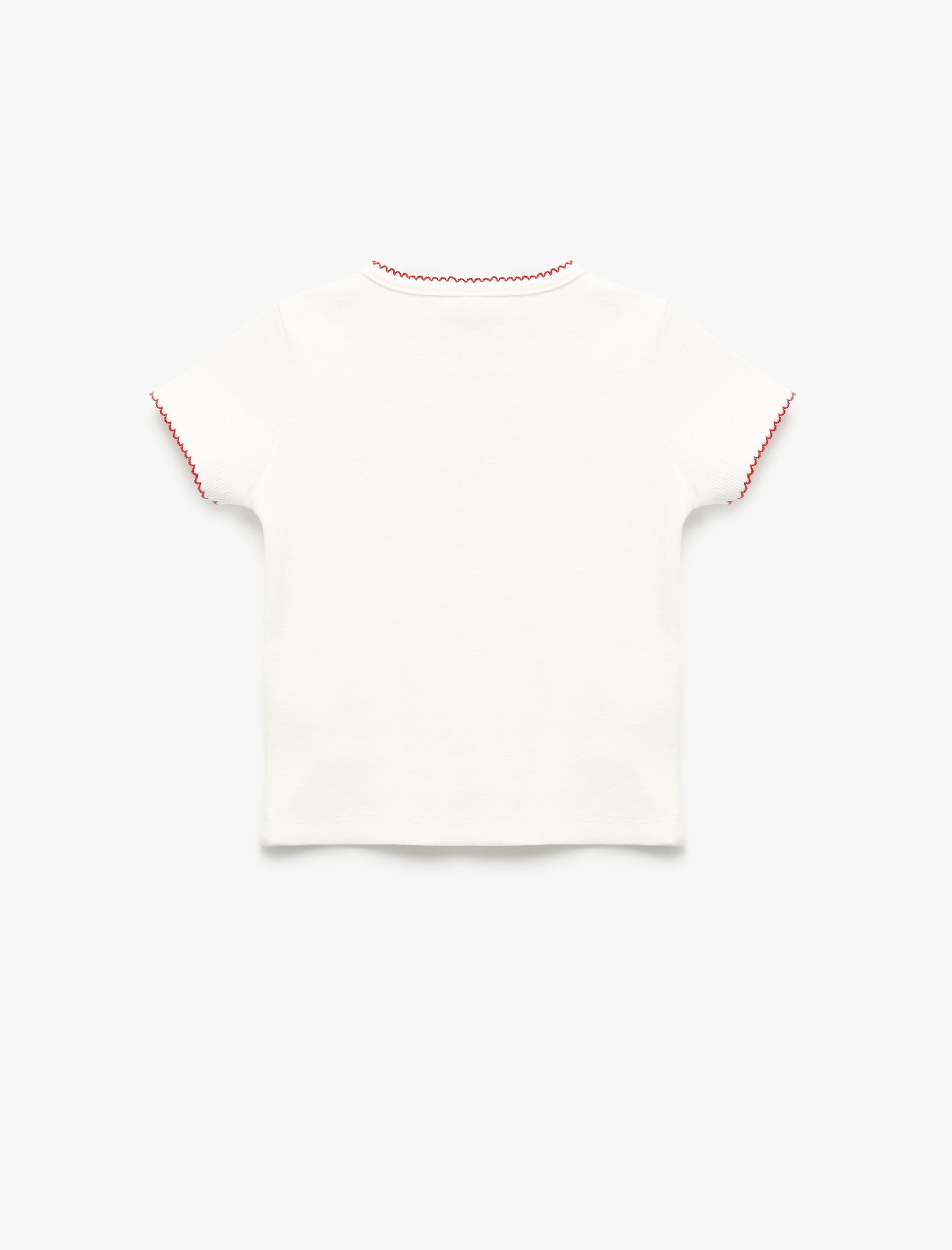  Kız Bebek Fiyonk Detaylı Kısa Kollu Bisiklet Yaka Pamuklu Tişört