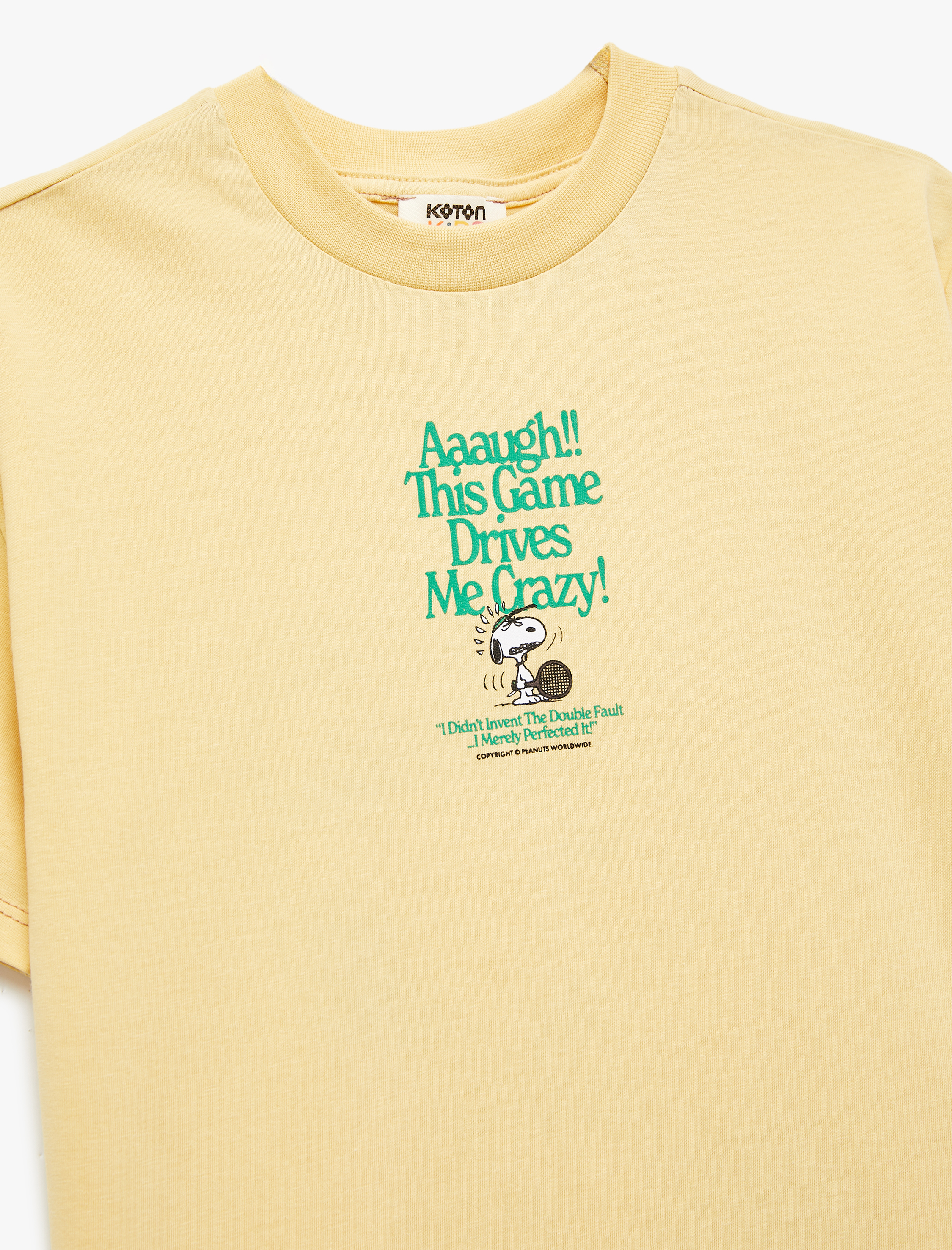  Erkek Çocuk Lisanslı Snoopy Baskılı Kısa Kollu Bisiklet Yaka Pamuklu Tişört