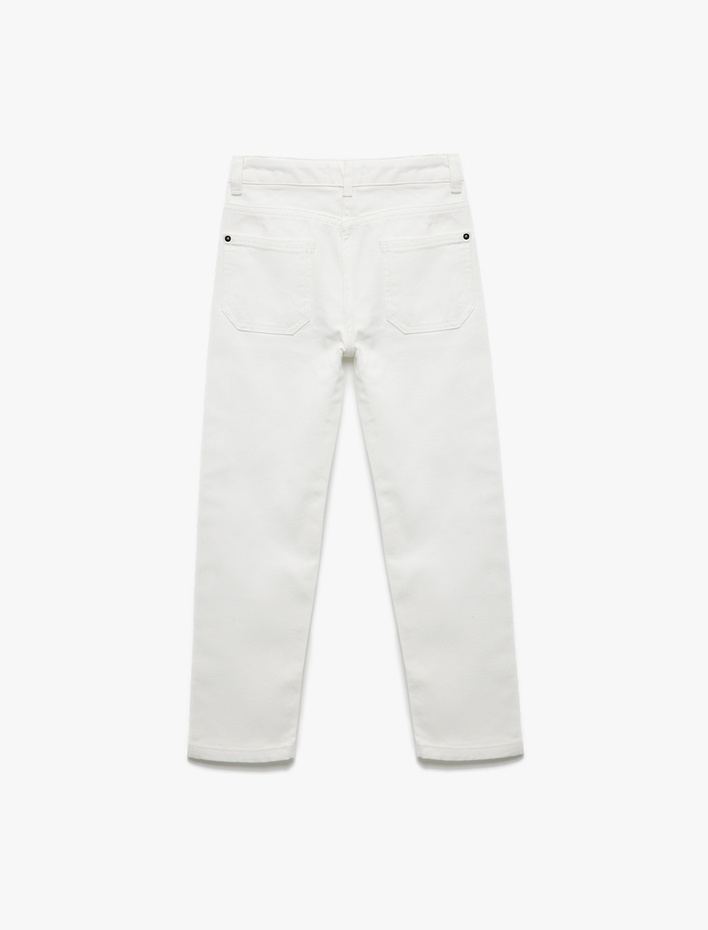 Erkek Çocuk Pamuklu Beli Ayarlanabilir Lastikli Denim Cepli Pantolon