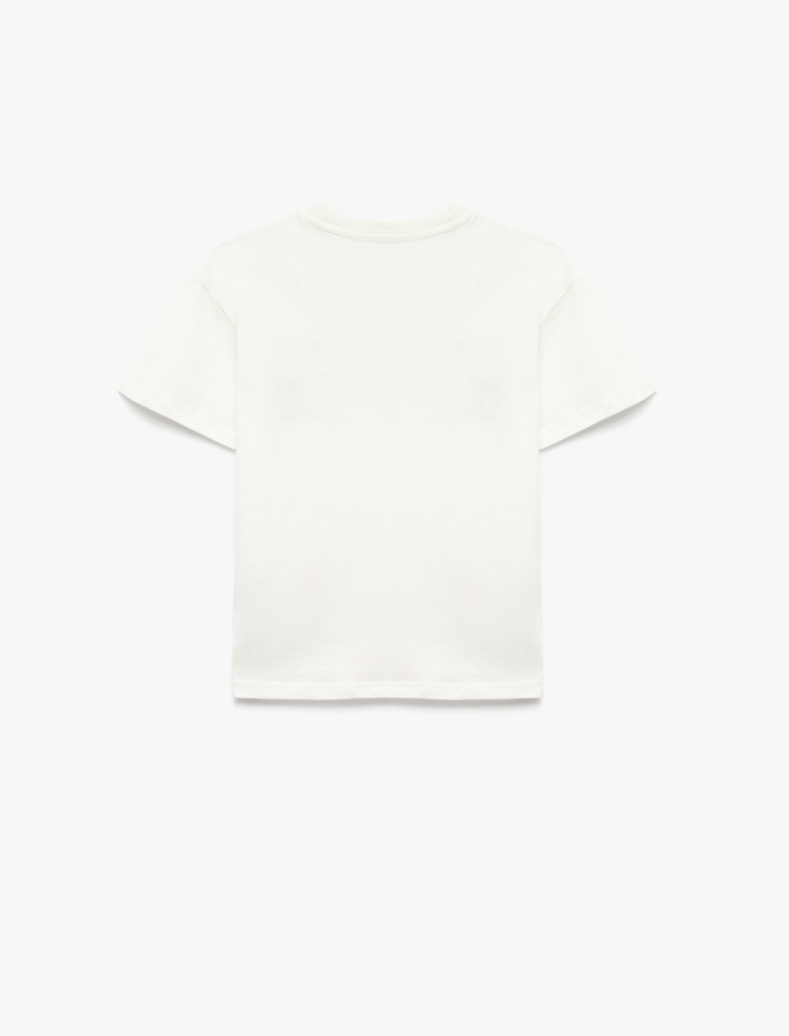 Erkek Çocuk Pamuklu Bisiklet Yaka Kısa Kollu Robot Baskılı Tişört