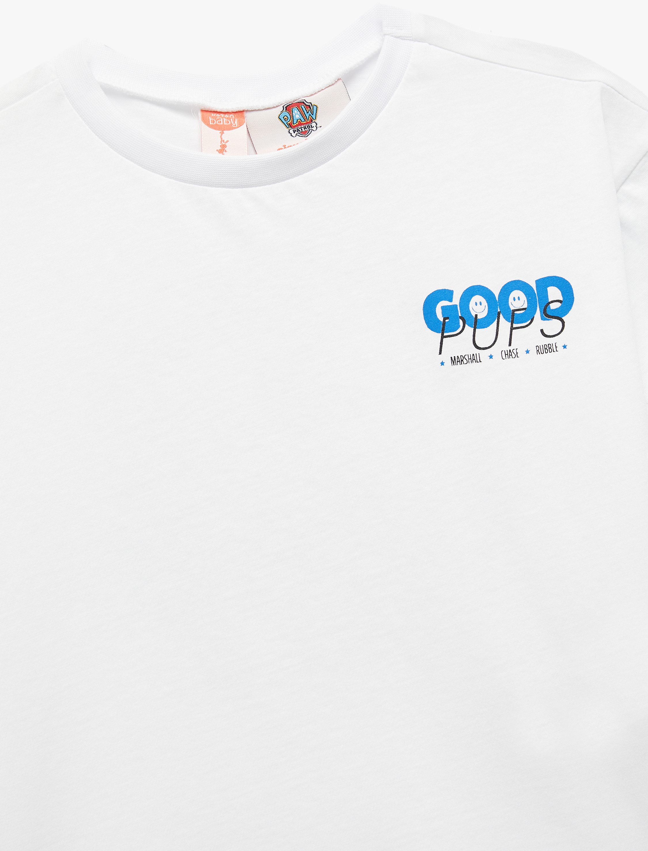  Erkek Bebek Paw Patrol Baskılı Kısa Kollu Bisiklet Yaka Lisanslı Pamuklu Tişört