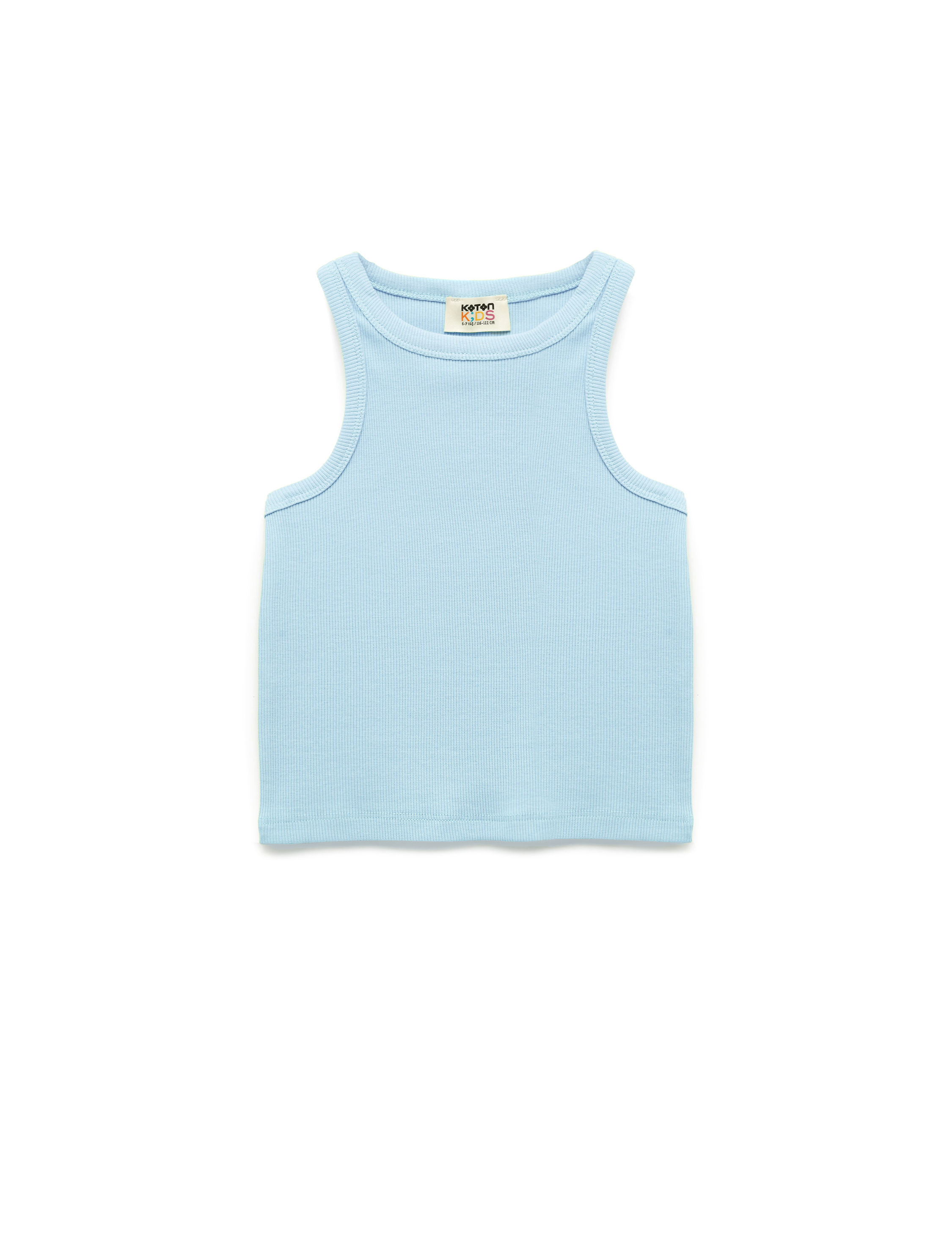  Kız Çocuk Ribanalı Kolsuz Bisiklet Yaka Pamuklu 2'li Ribanalı Atlet Seti