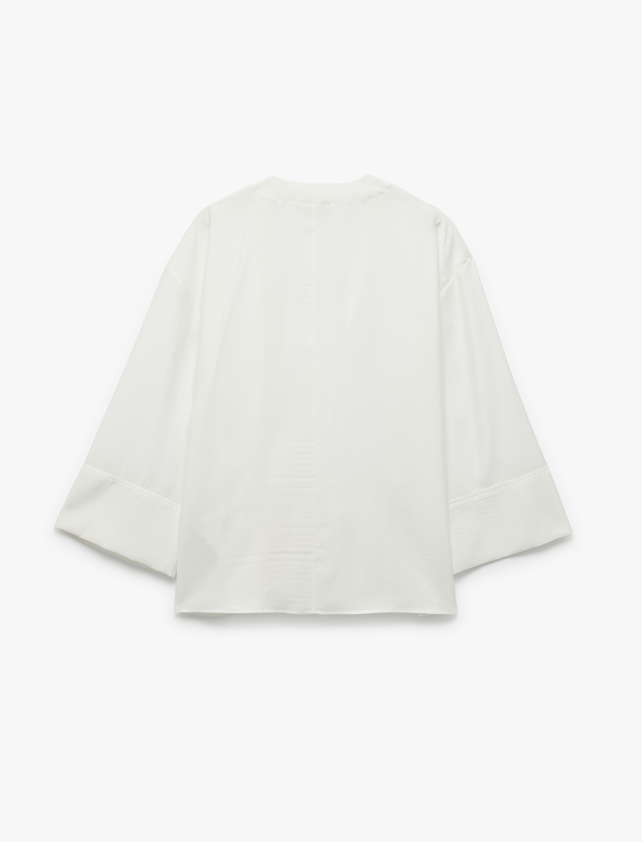   V Yaka 3/4 Geniş Kol Yandan Bağlama Detaylı Kimono