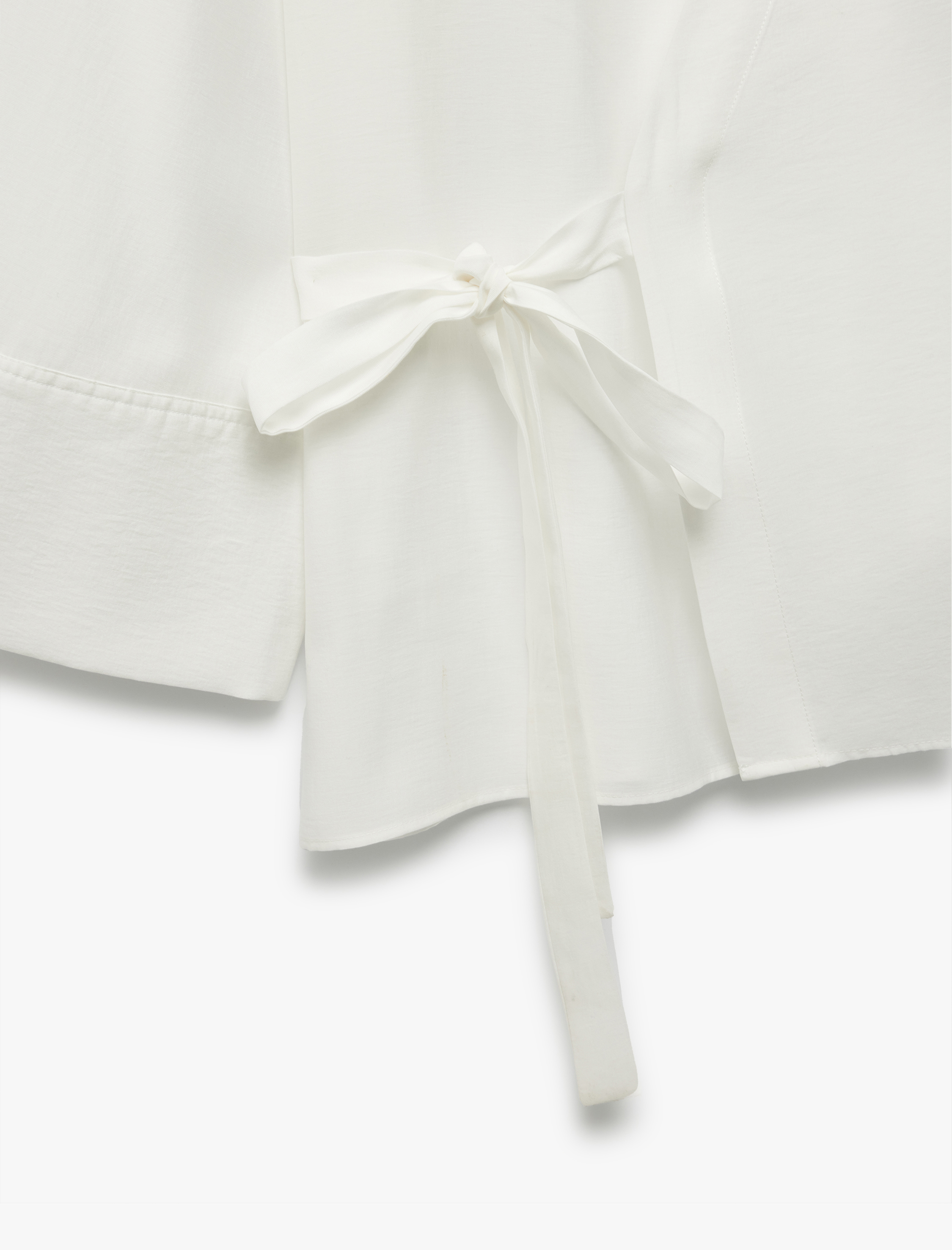   V Yaka 3/4 Geniş Kol Yandan Bağlama Detaylı Kimono