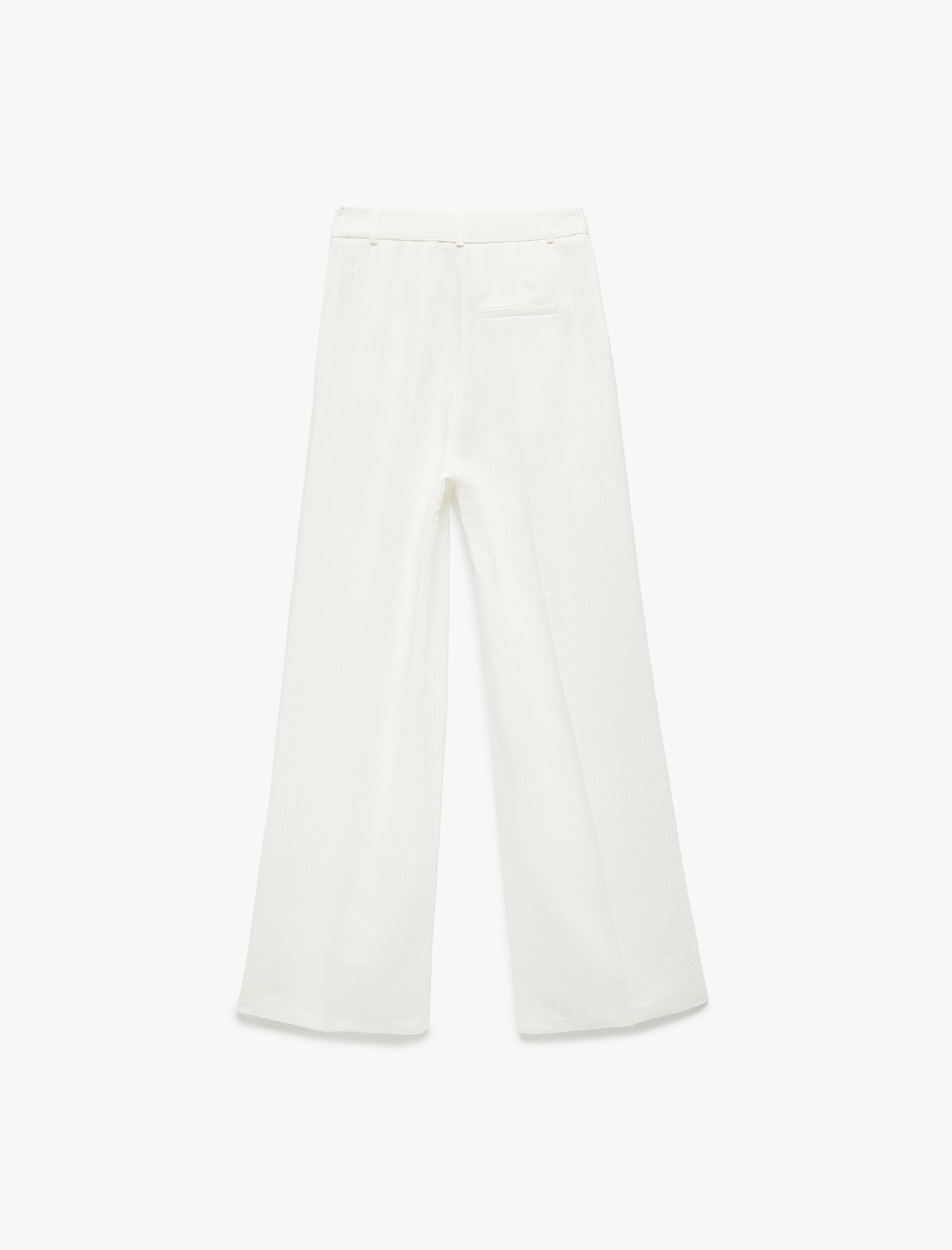   Viskon Kumaş Pile Detaylı Cepli Palazzo Pantolon