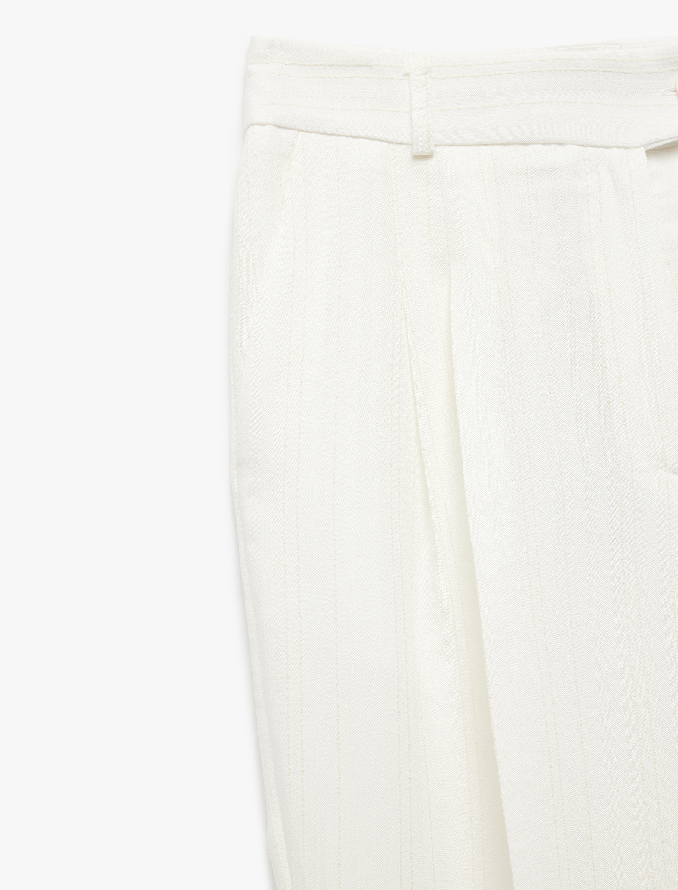   Viskon Kumaş Pile Detaylı Cepli Palazzo Pantolon