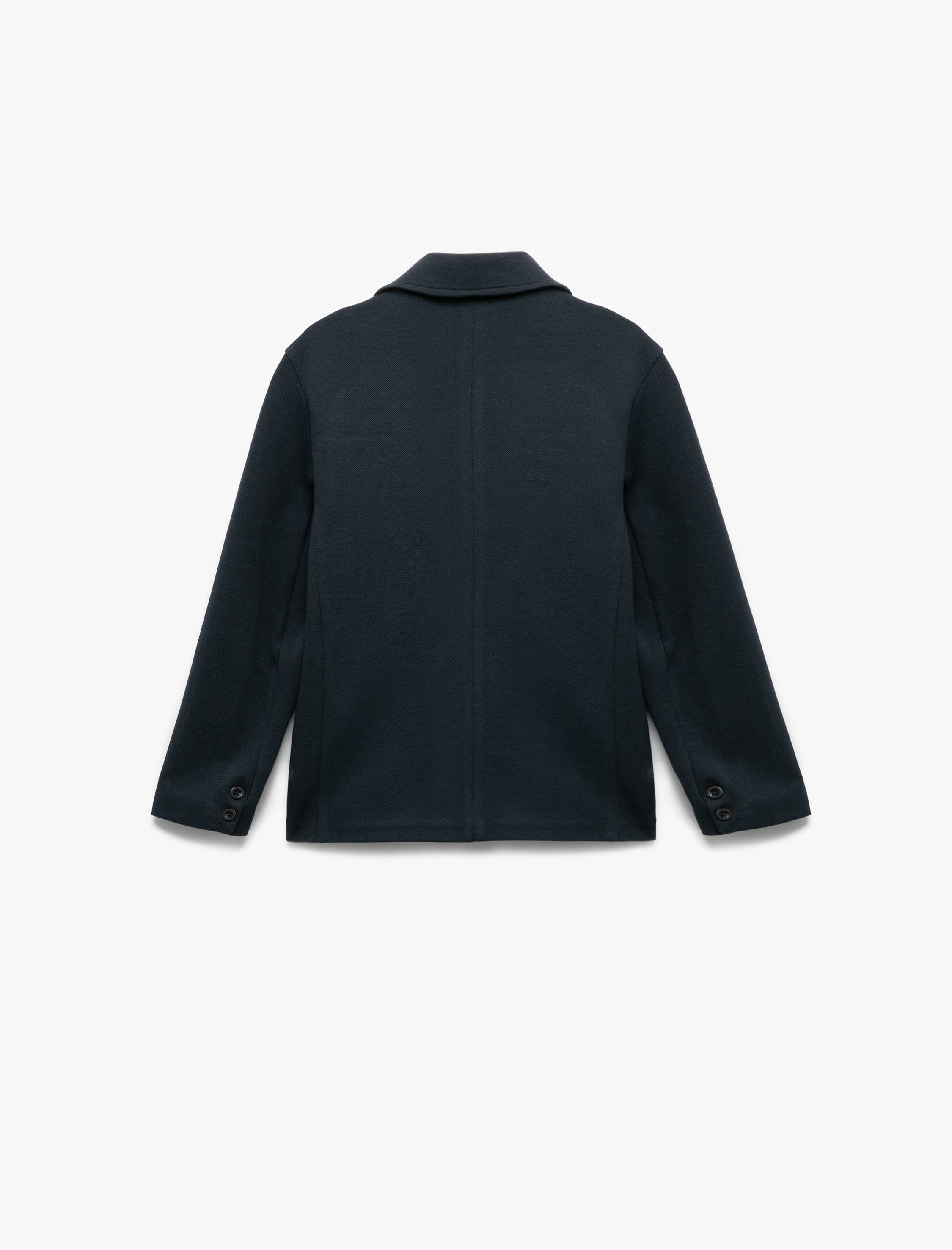  Erkek Çocuk Düğmeli Uzun Kollu Kruvaze Yaka Cepli Pamuklu Basic Okul Ceketi