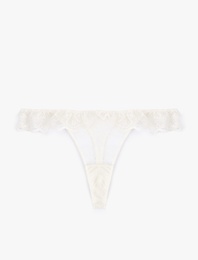 Transparan Dantelli Fırfırlı String Külot