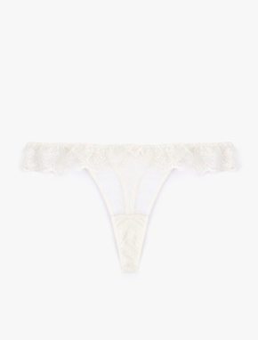 Transparan Dantelli Fırfırlı String Külot