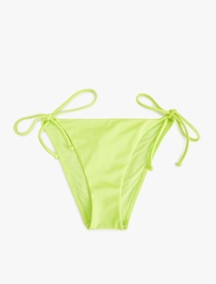 Astarlı Biyeli Bağcıklı Yanları İpli Parlak Bikini Altı
