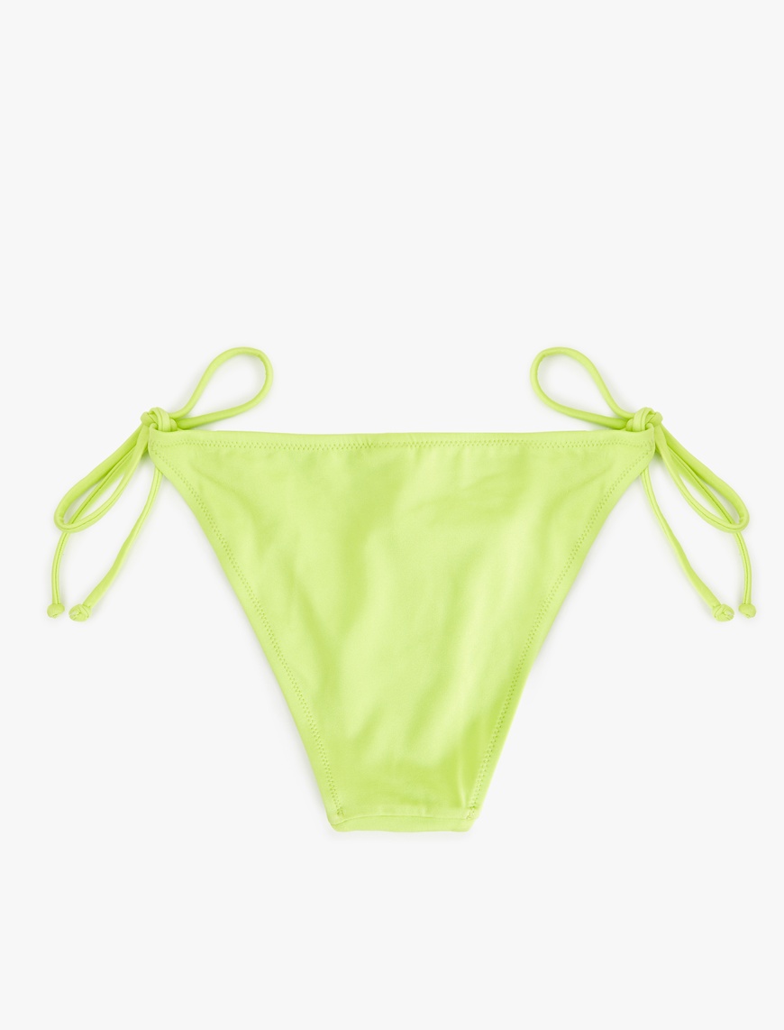   Astarlı Biyeli Bağcıklı Yanları İpli Parlak Bikini Altı